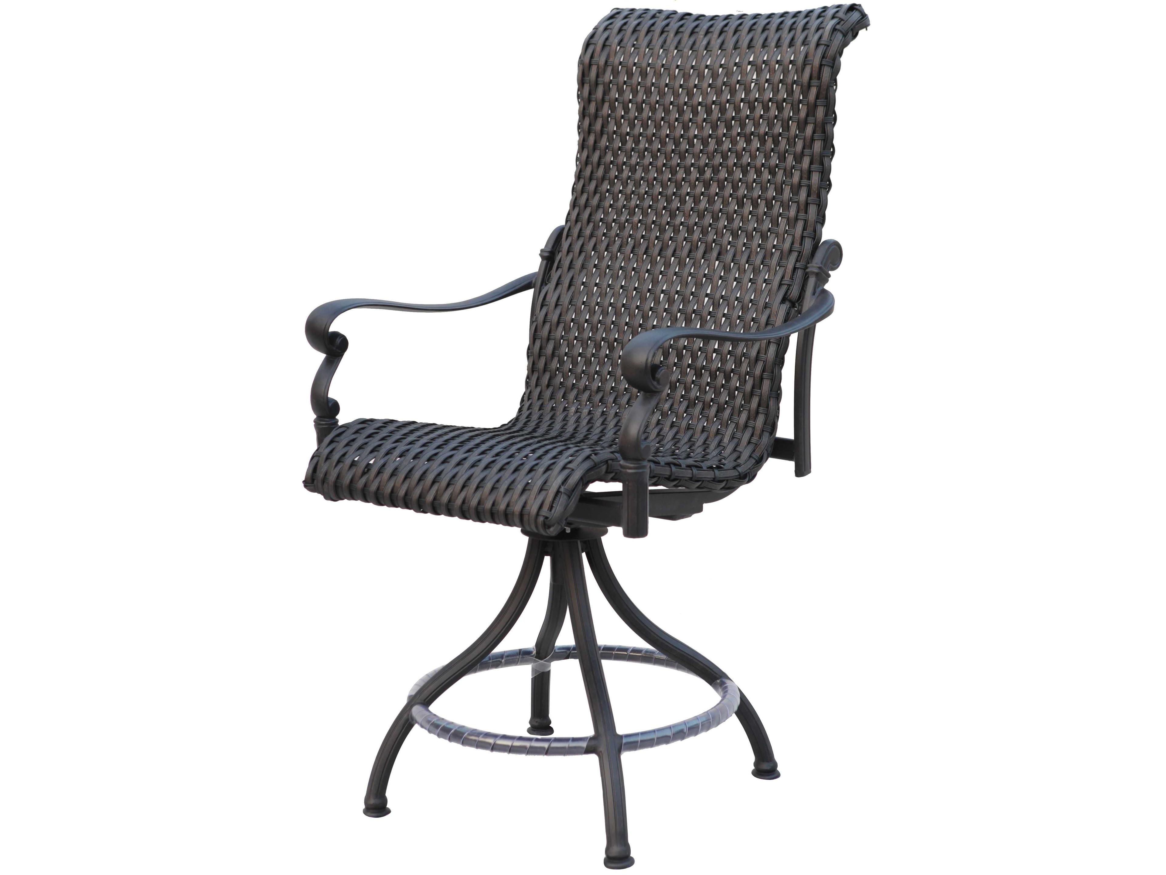 Victoria Wicker Espresso Swivel Counter Height Stool