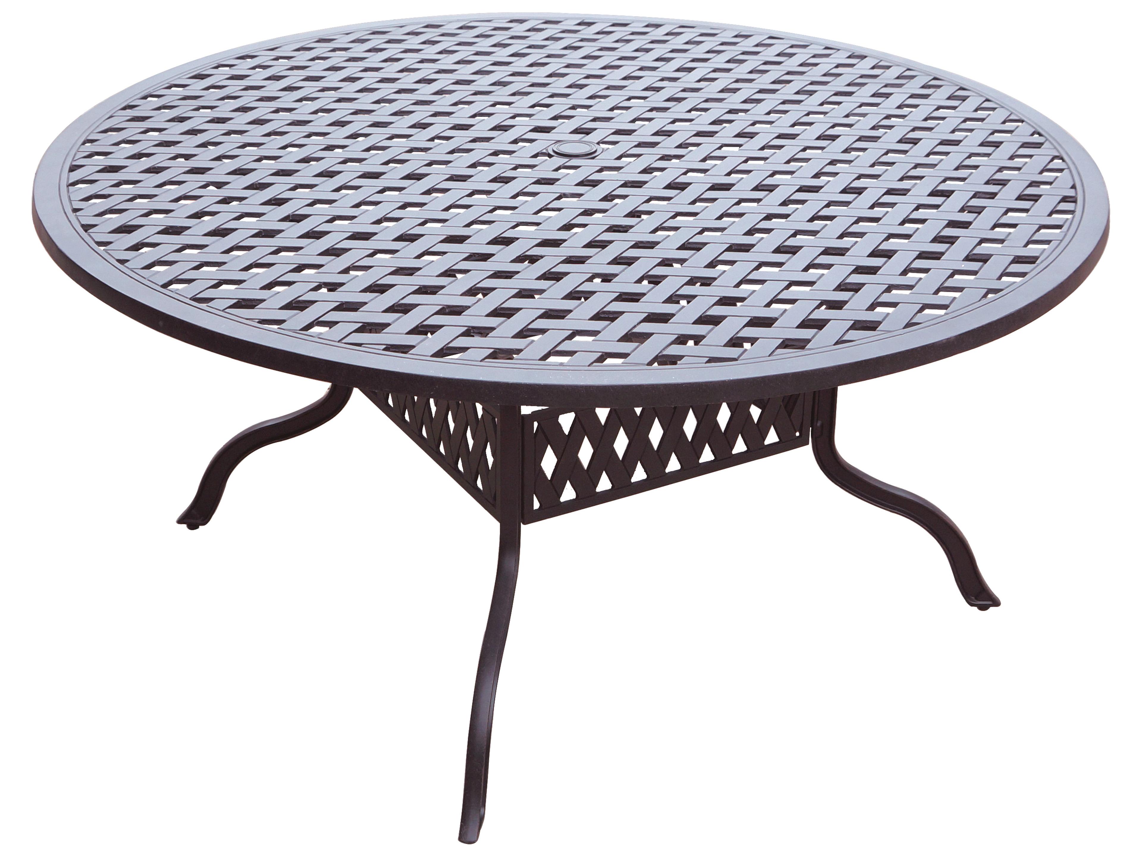 Darlee Outdoor Living St. Cruz Cast Aluminum 7-Piece Dining Set with Cushions and 60'' Round Dining Table