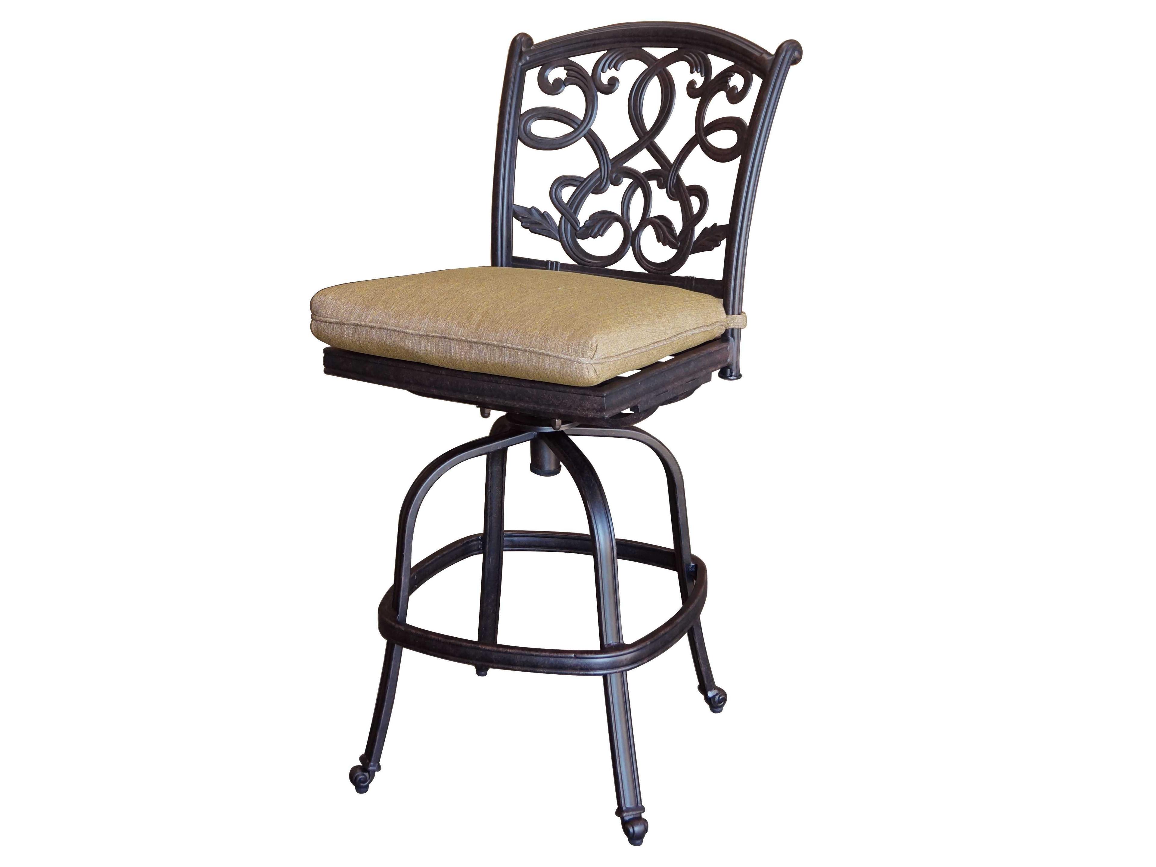 Santa Monica Cast Aluminum Antique Bronze Swivel Counter Height Stool