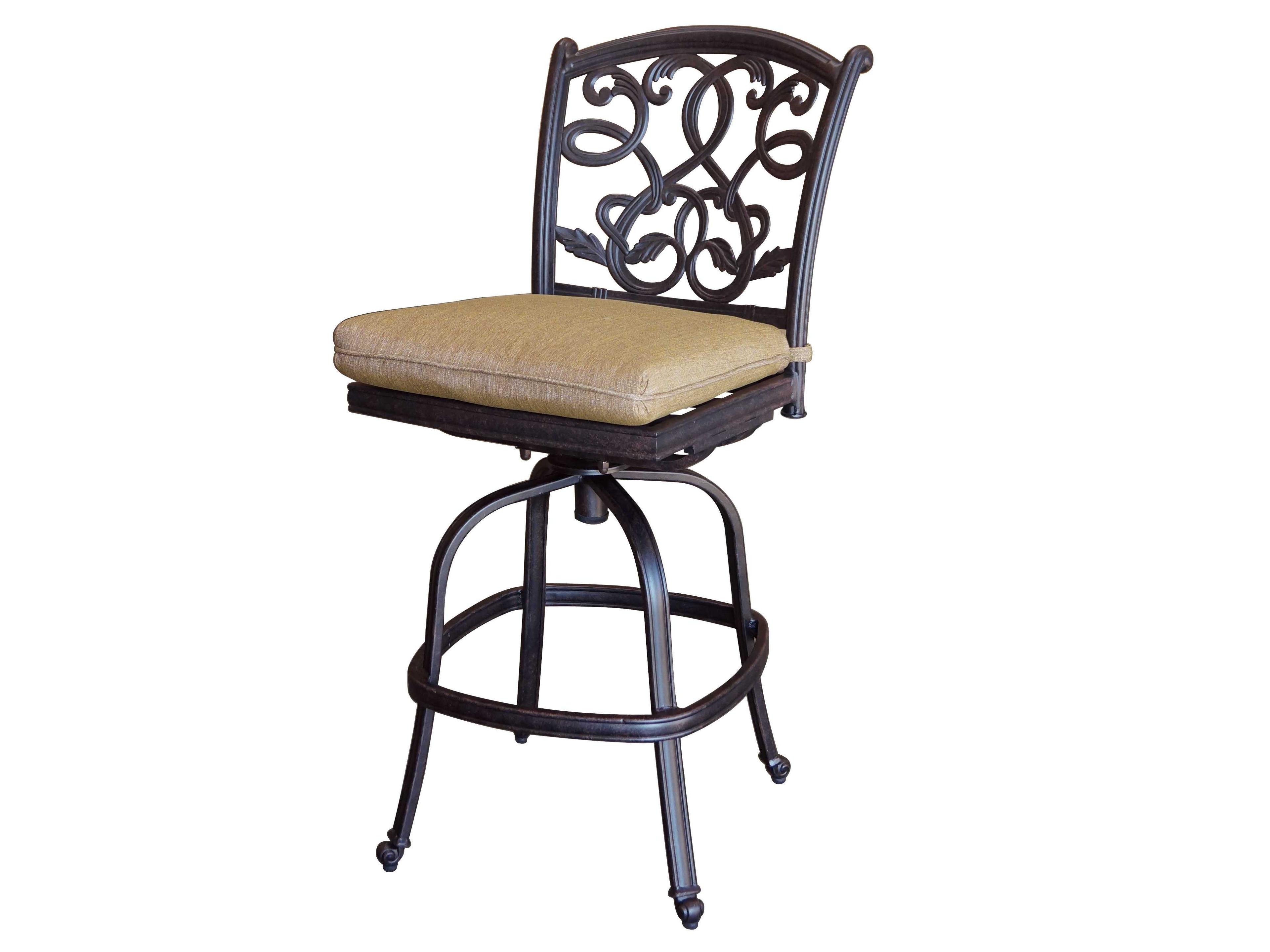 Santa Monica Cast Aluminum Antique Bronze Swivel Bar Stool