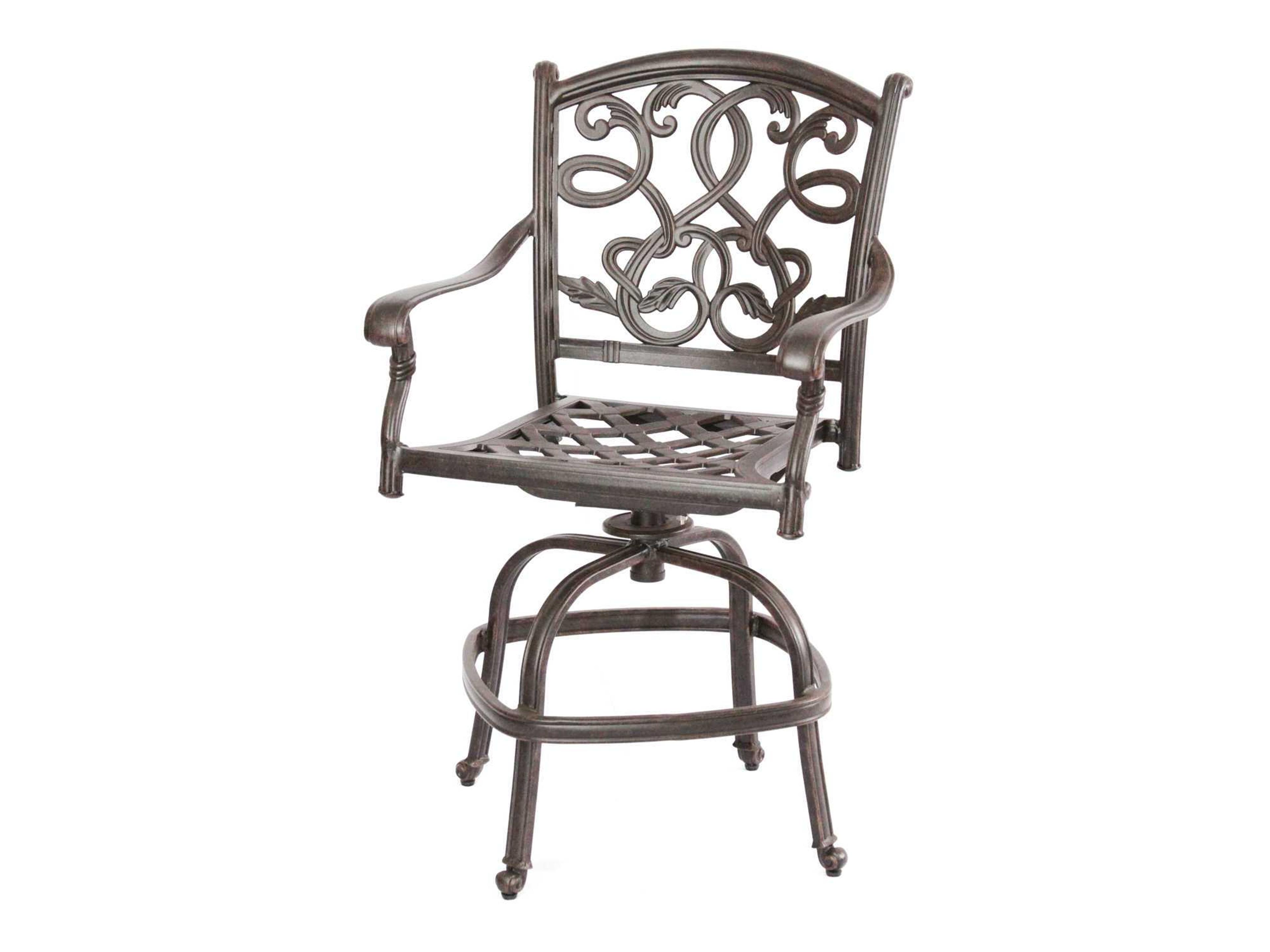 Santa Monica Cast Aluminum Antique Bronze Swivel Counter Height Stool