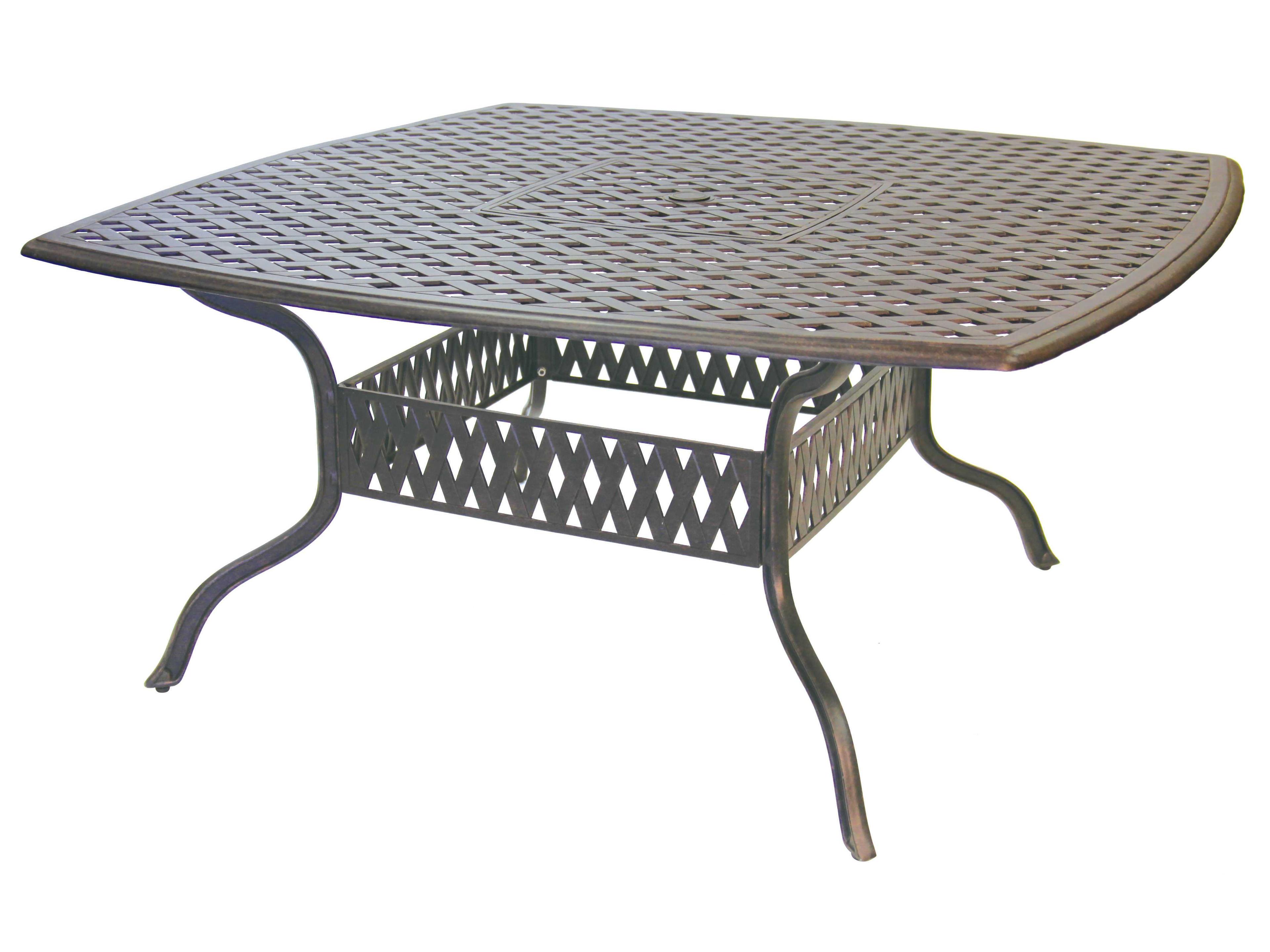Series Cast Aluminum Antique Bronze Square Dining Table