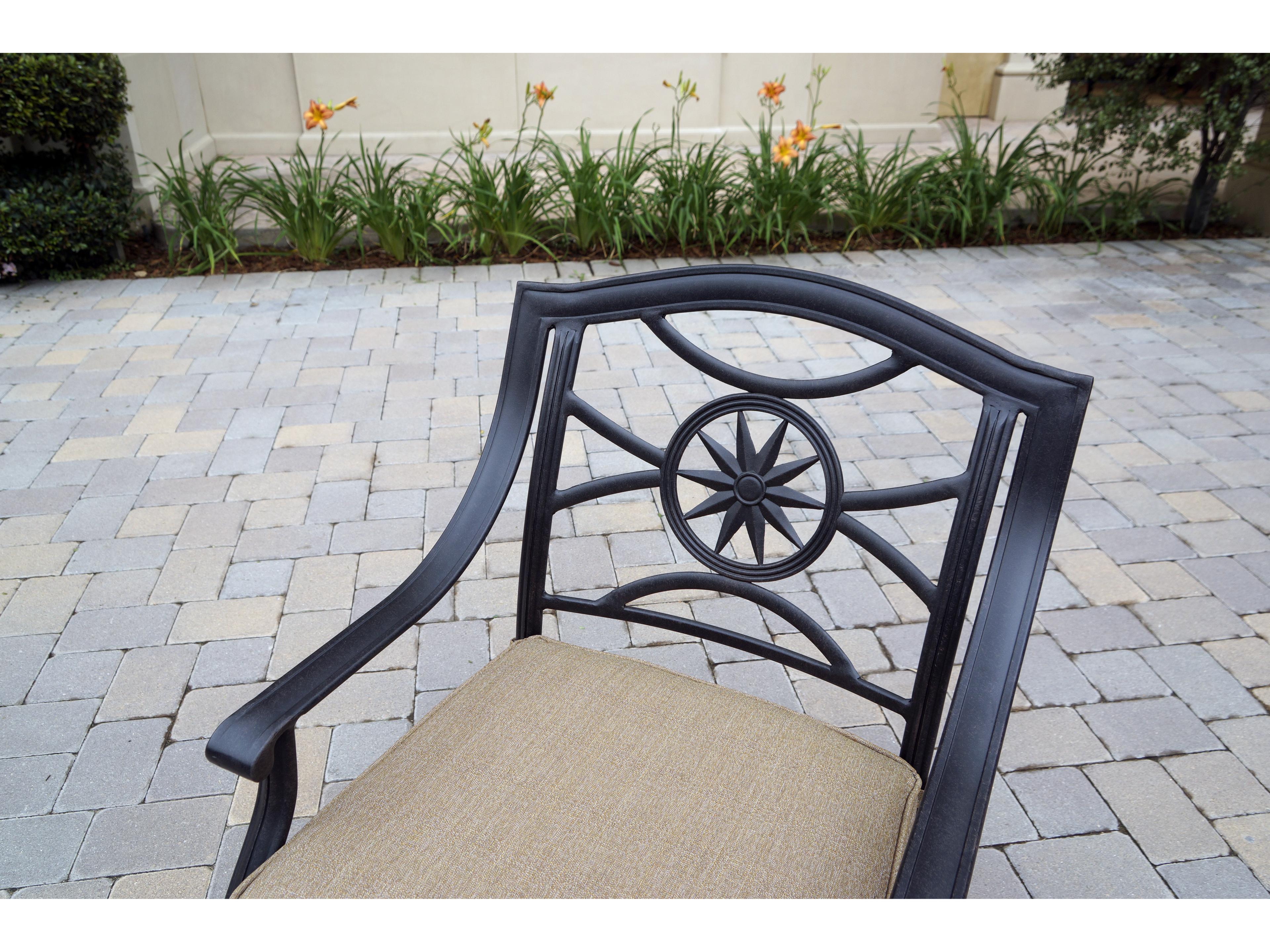 Darlee Outdoor Living Ten Star Cast Aluminum 7-Piece Dining Set with Cushions and 60'' Round Dining Table