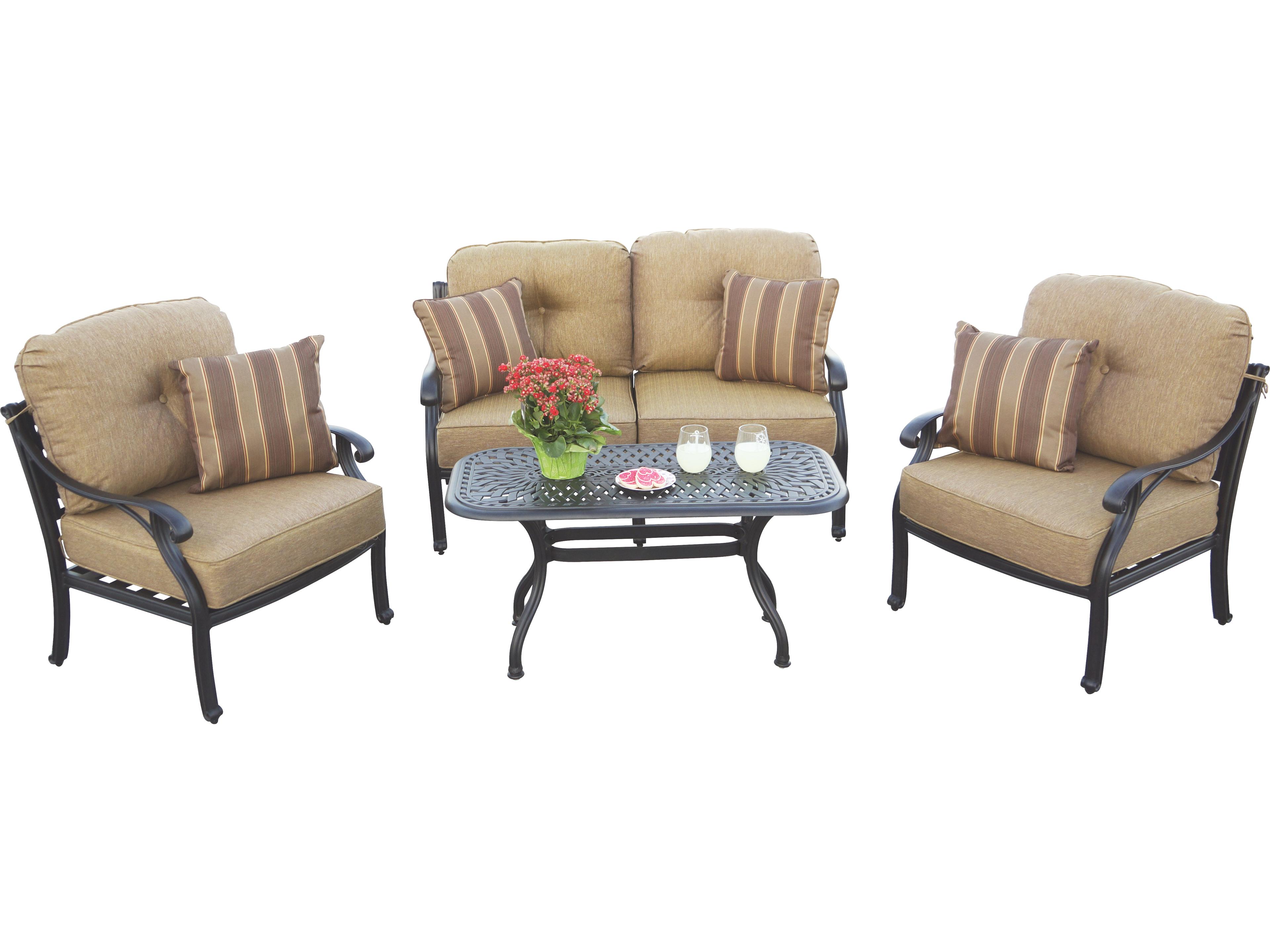 Darlee Outdoor Living Nassau Cast Aluminum Cushion Lounge Set