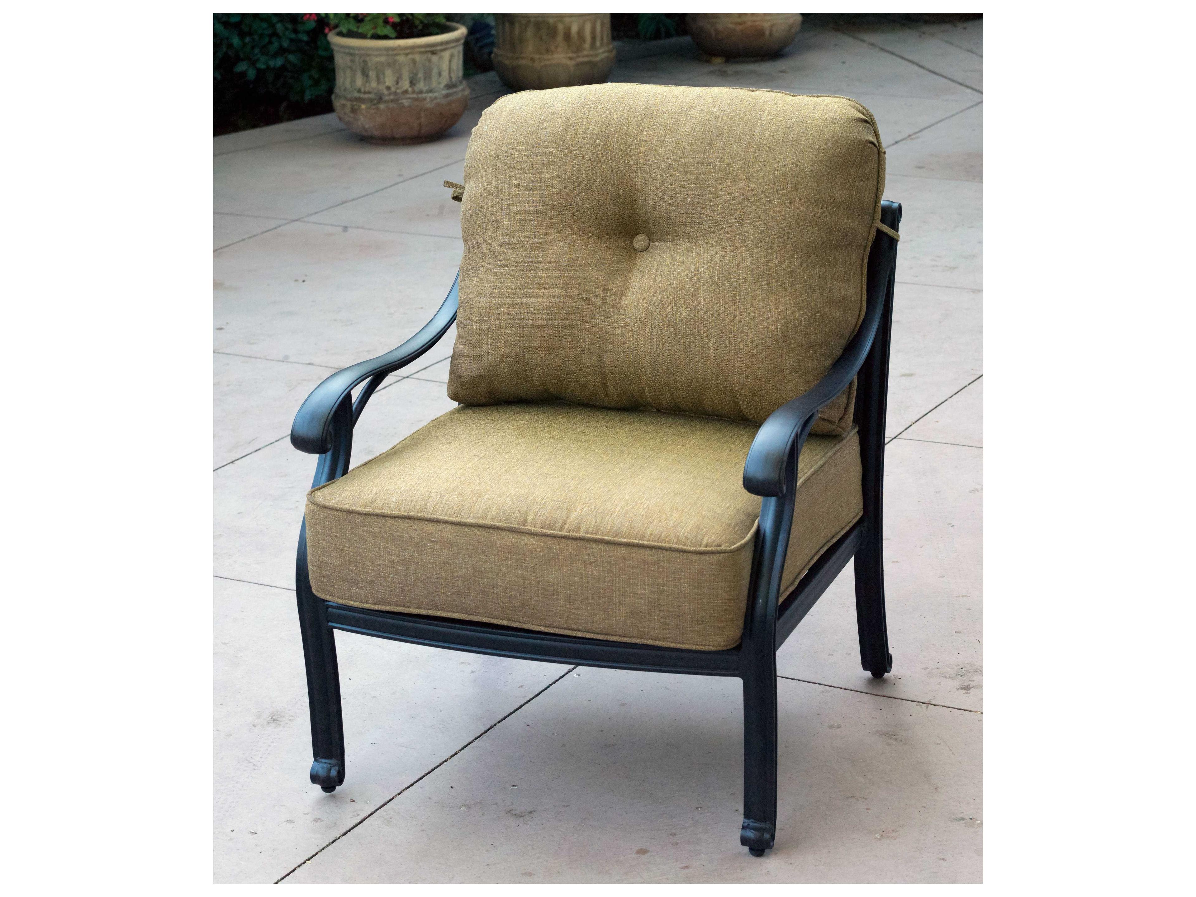 Darlee Outdoor Living Nassau Antique Bronze Cast Aluminum 6-Piece Conversation Set with 42 x 21 Rectangular & Pillows