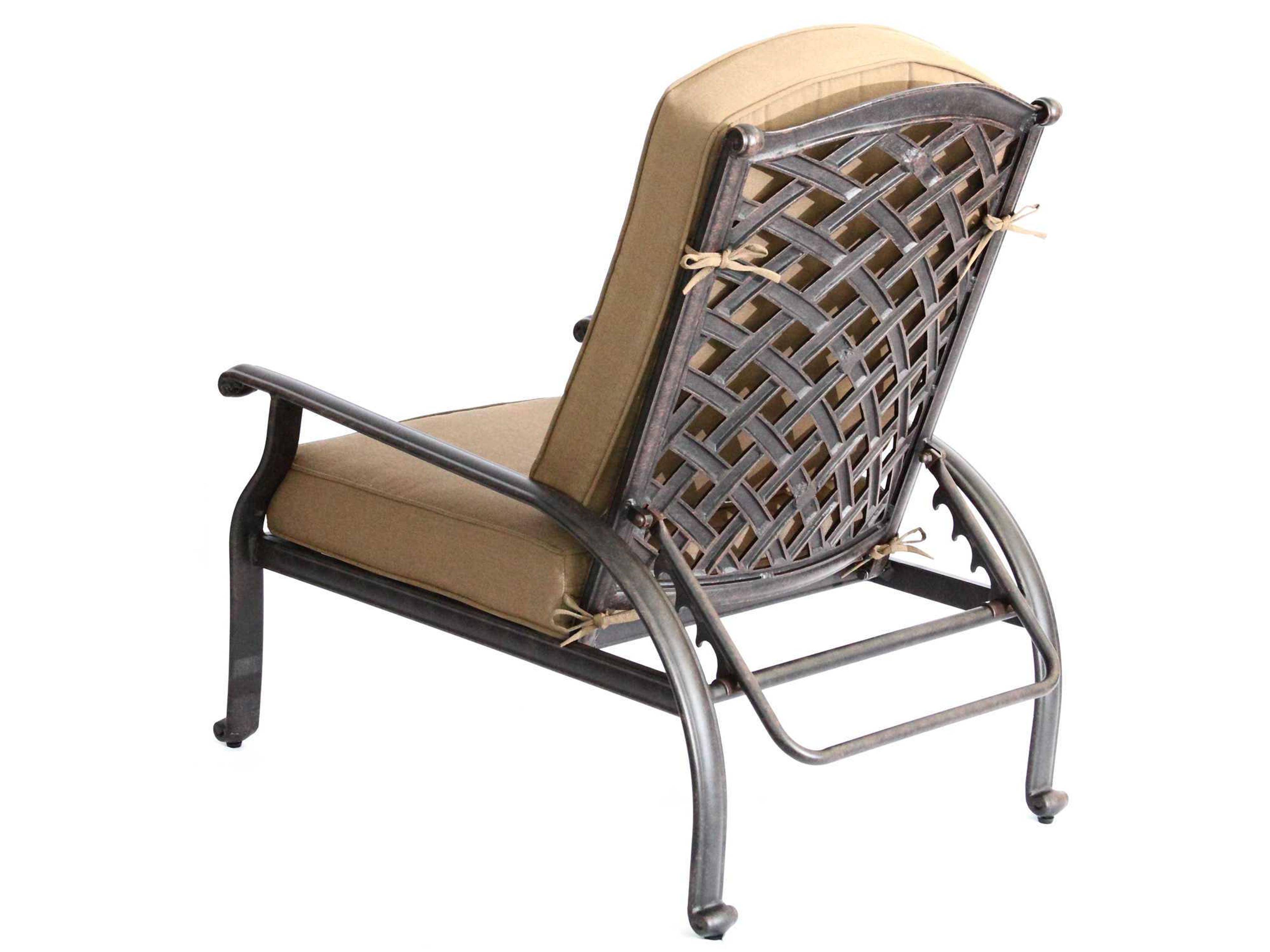Darlee Outdoor Living Nassau Cast Aluminum Antique Bronze Adjustable Club Chair