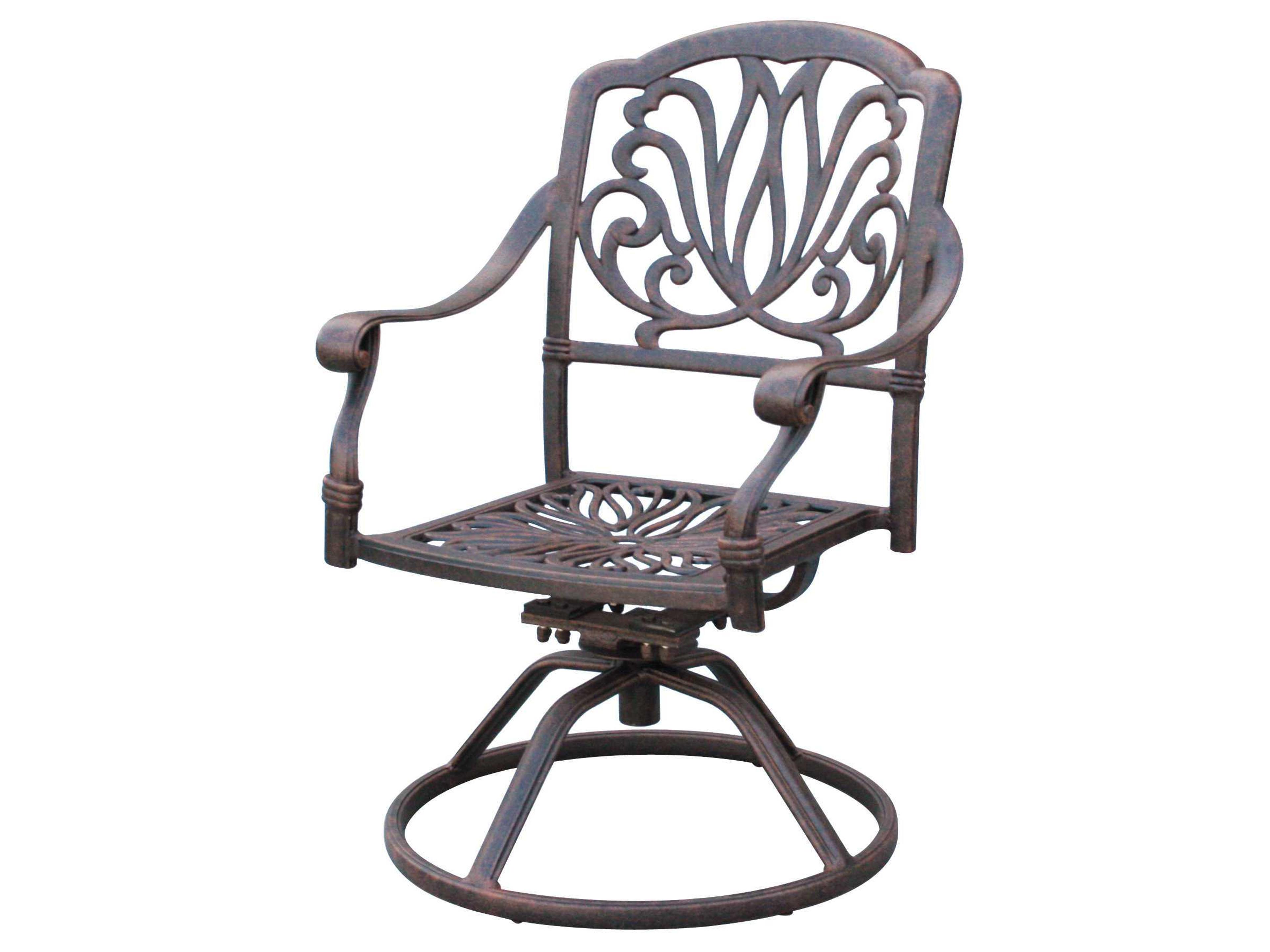 Elisabeth Cast Aluminum Antique Bronze Swivel Rocker Chair