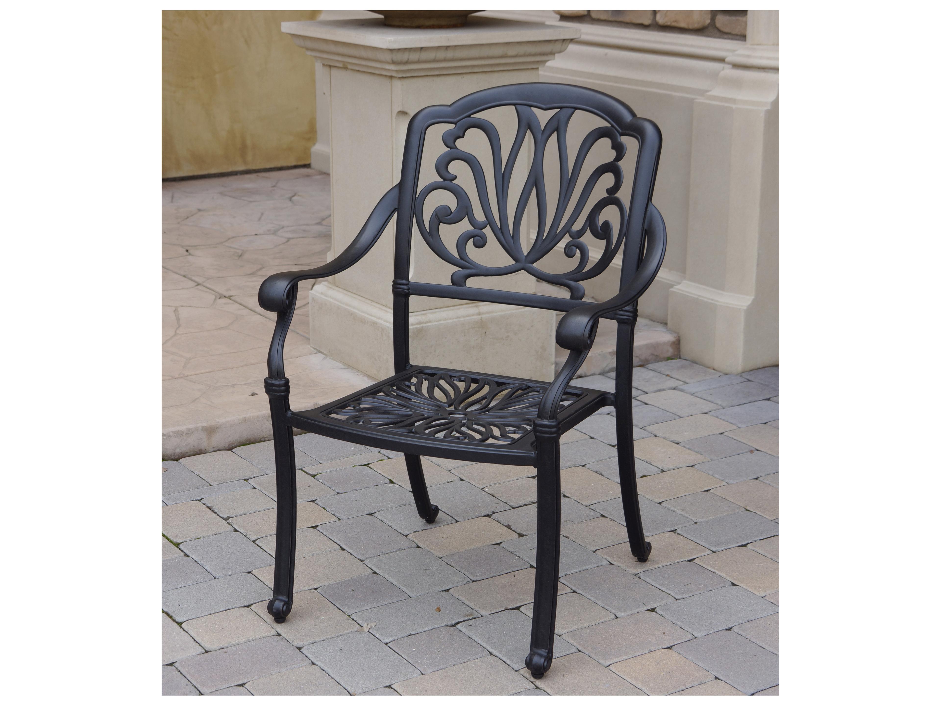 Darlee Outdoor Living Elisabeth Cast Aluminum 7-Piece Dining Set with Cushions and 60'' Round Dining Table