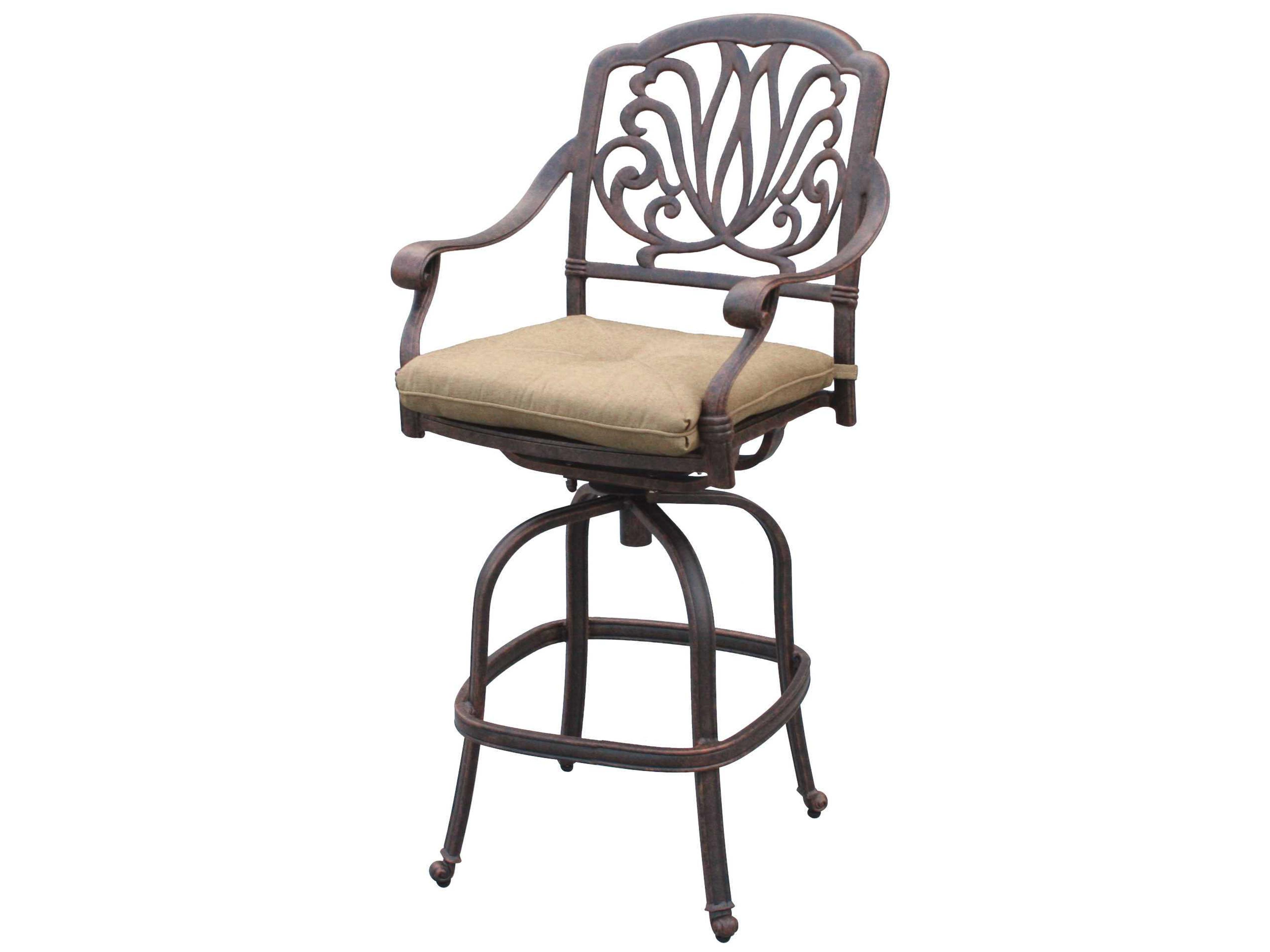 Elisabeth Cast Aluminum Antique Bronze Swivel Bar Stool