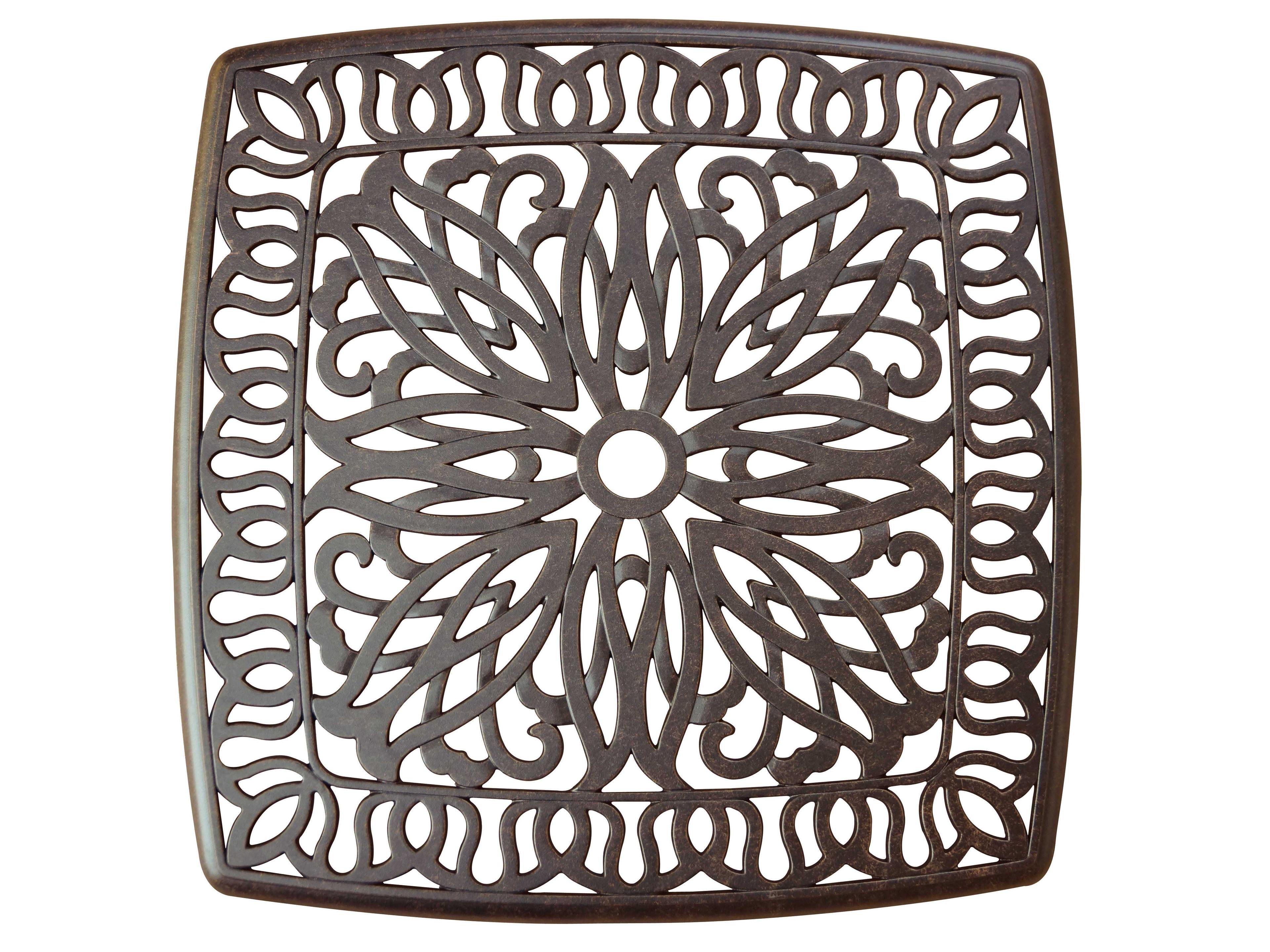 Darlee Outdoor Living Elisabeth Cast Aluminum Antique Bronze Square Dining Table