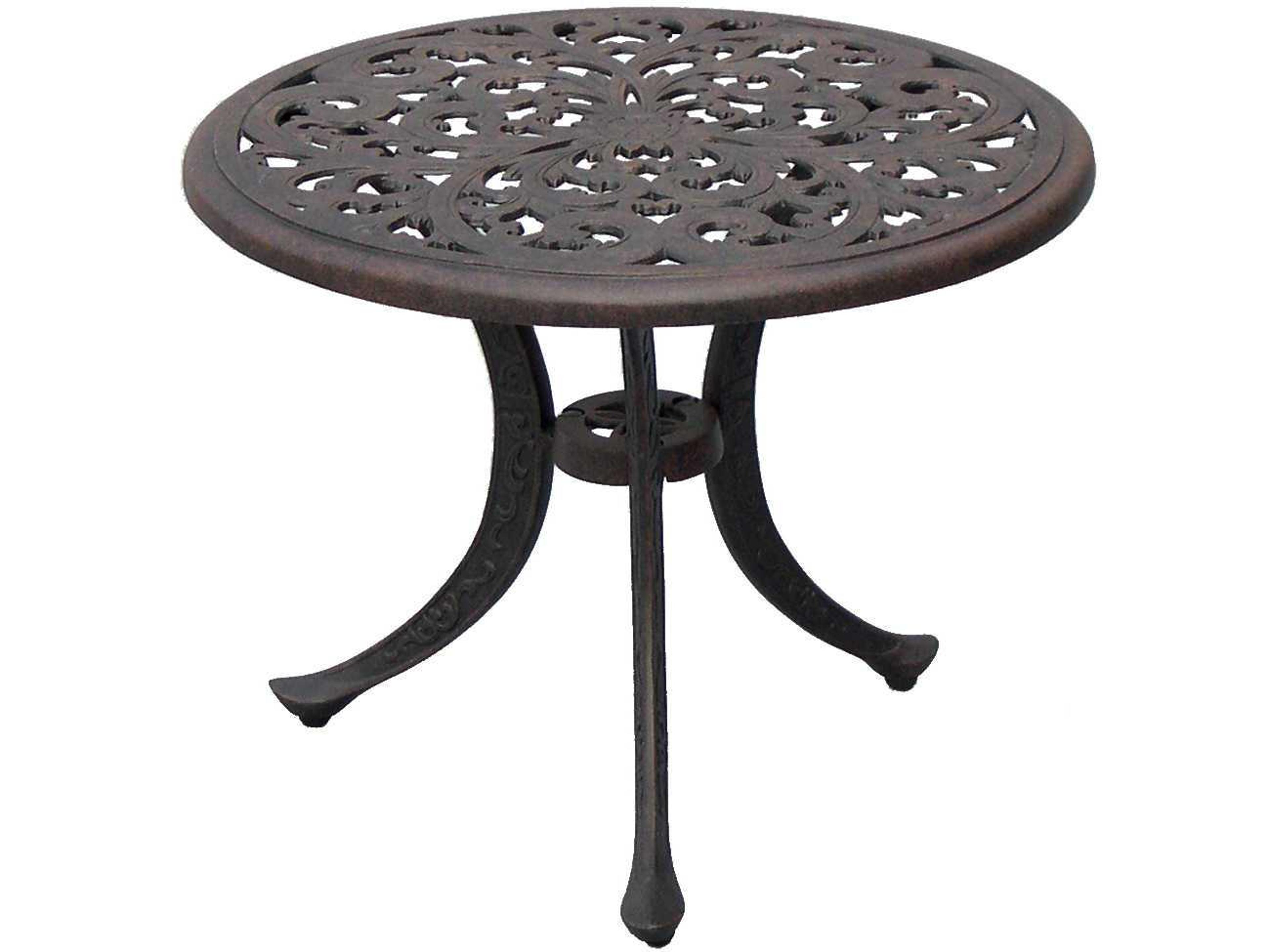 Series 80 Cast Aluminum Antique Bronze Round End Table