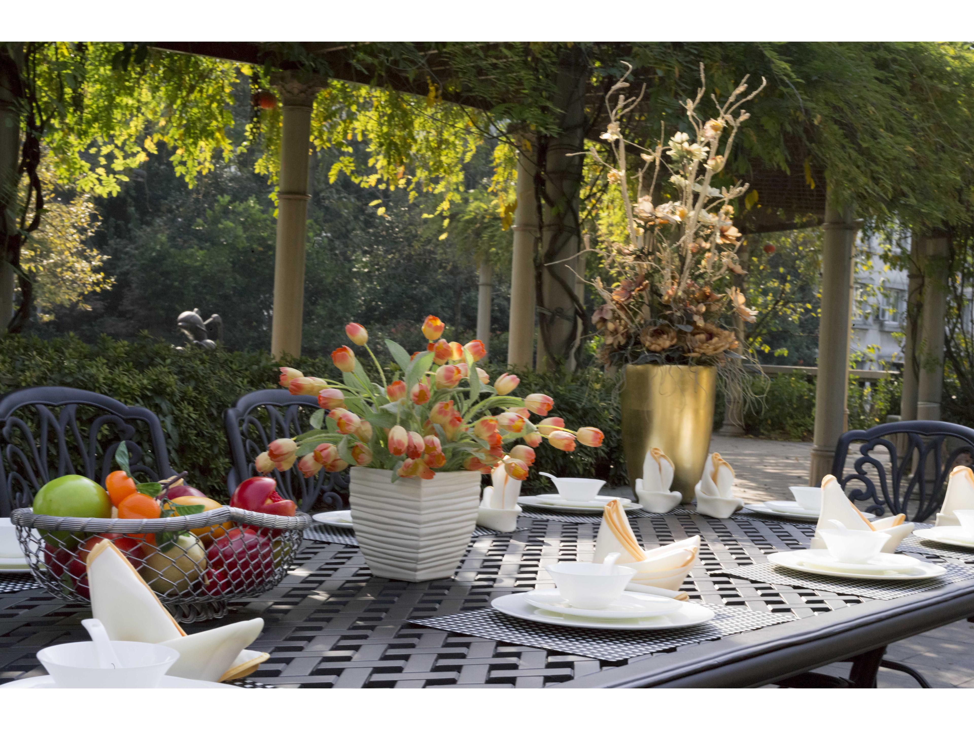 Darlee Outdoor Living Elisabeth Antique Bronze Cast Aluminum Dining Set