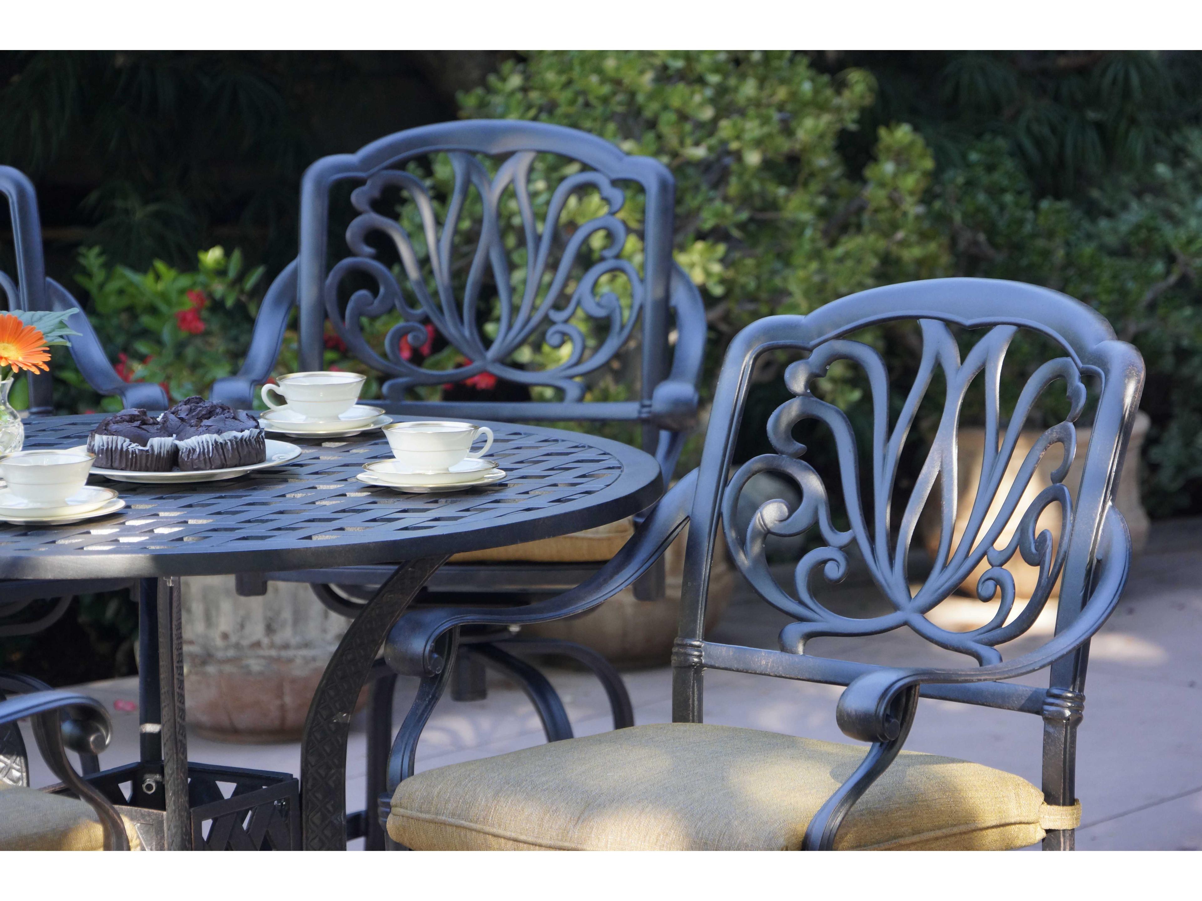 Darlee Outdoor Living Elisabeth Antique Bronze Cast Aluminum Dining Set