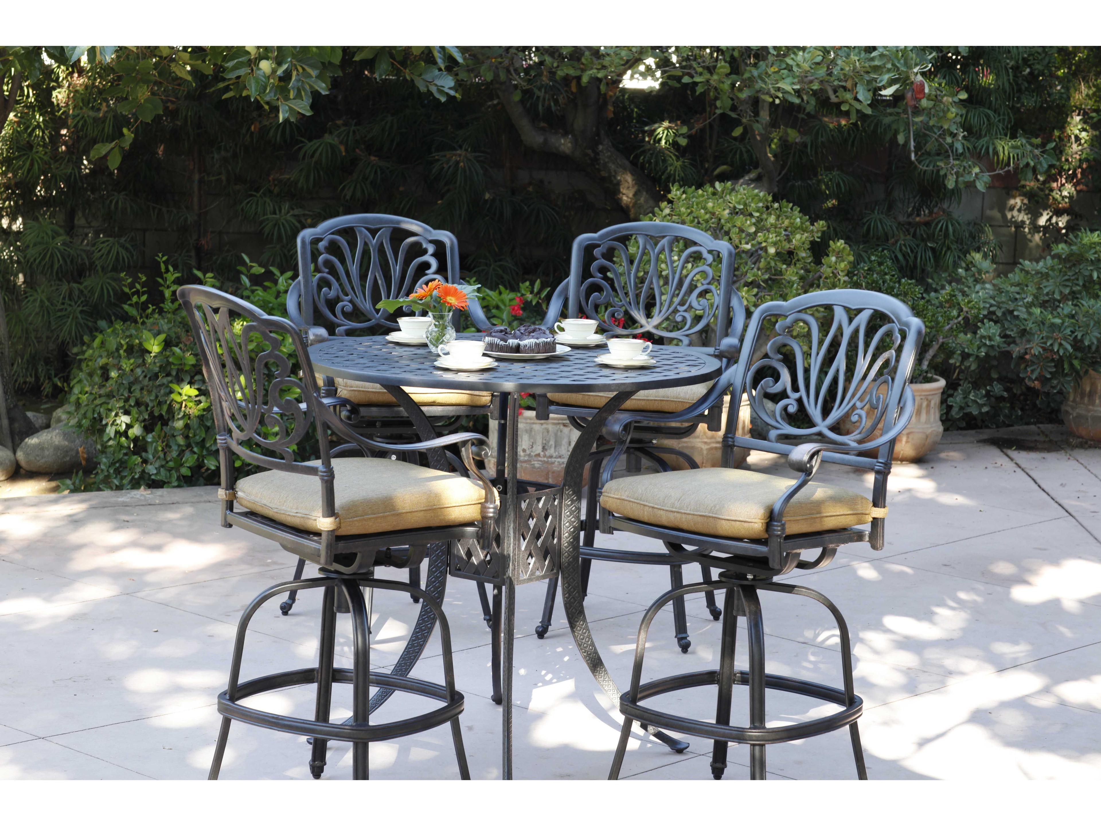 Elisabeth Antique Bronze Cast Aluminum Bar Height Set