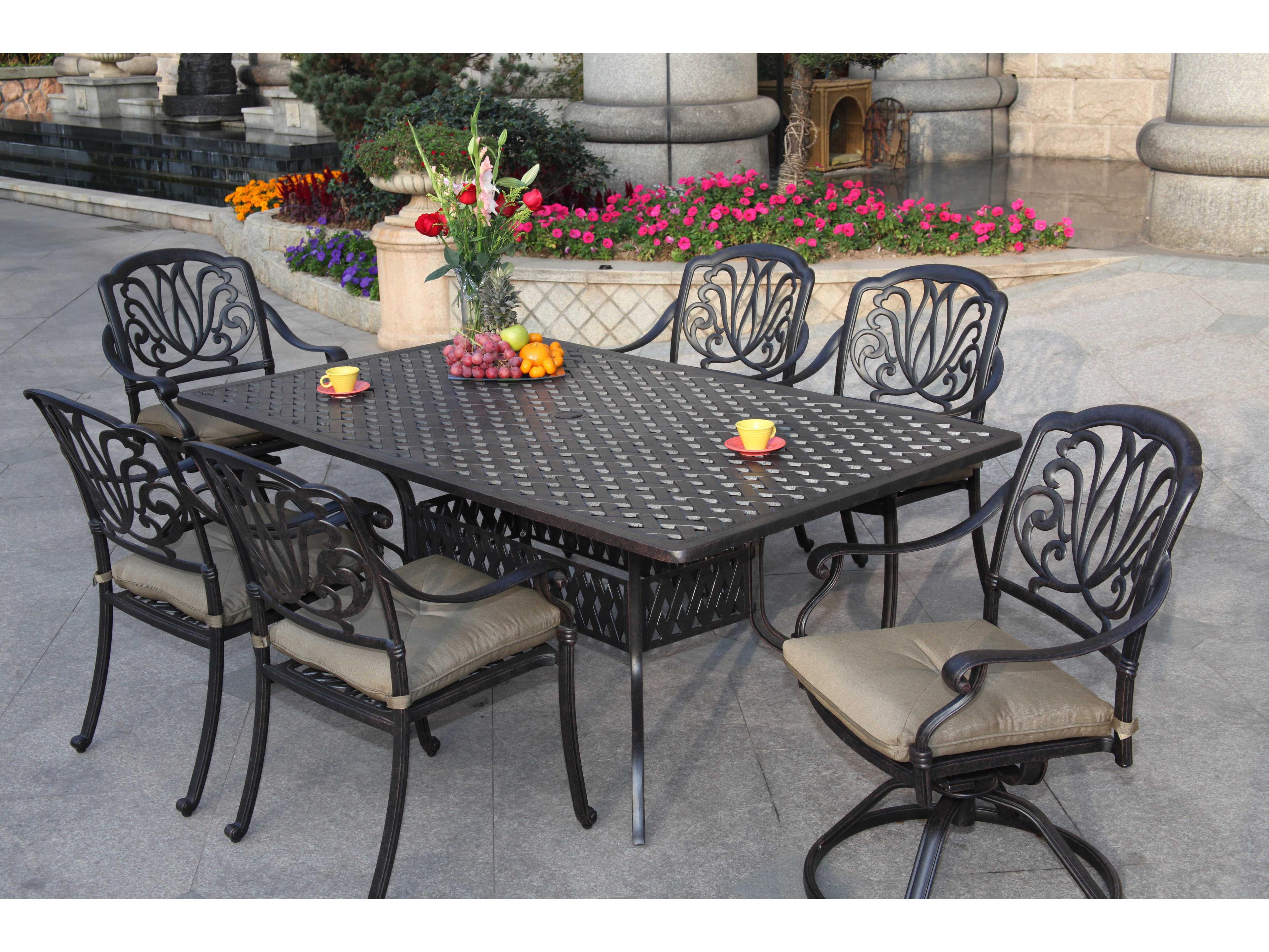 Elisabeth Antique Bronze Cast Aluminum Dining Set