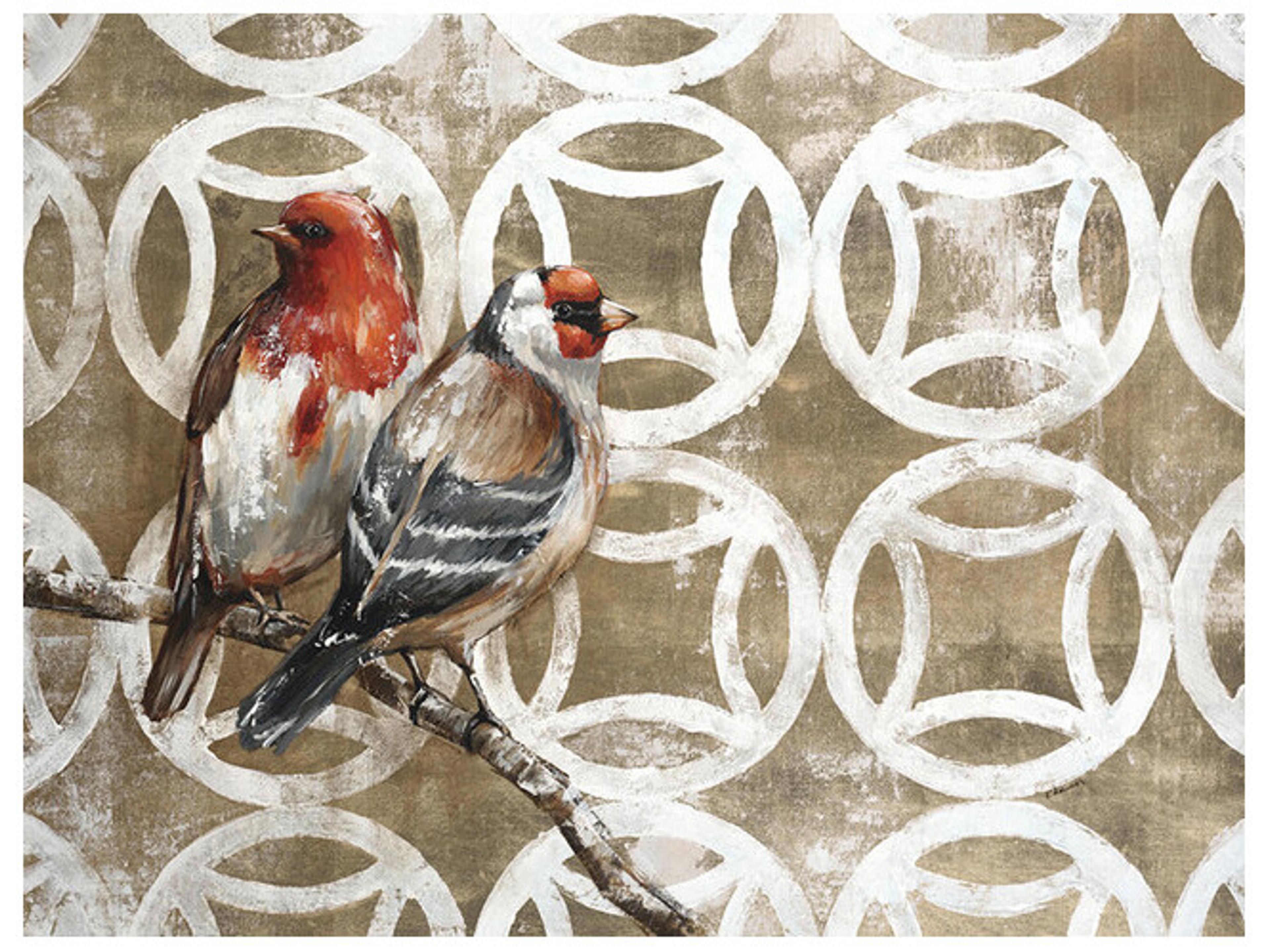 Golden Lovebirds Wall Art