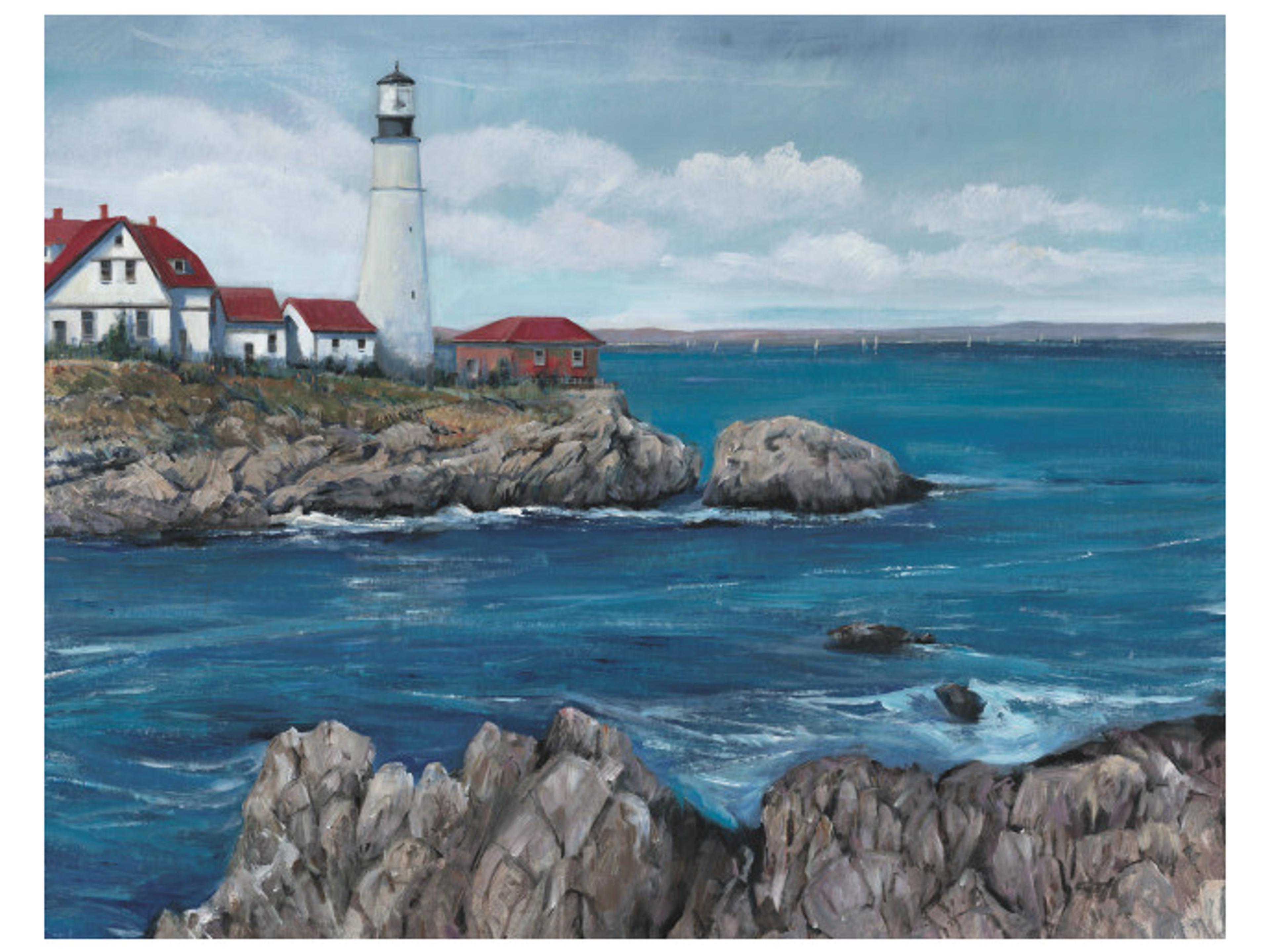 Lighthouse Sunset Cruise II Wall Art