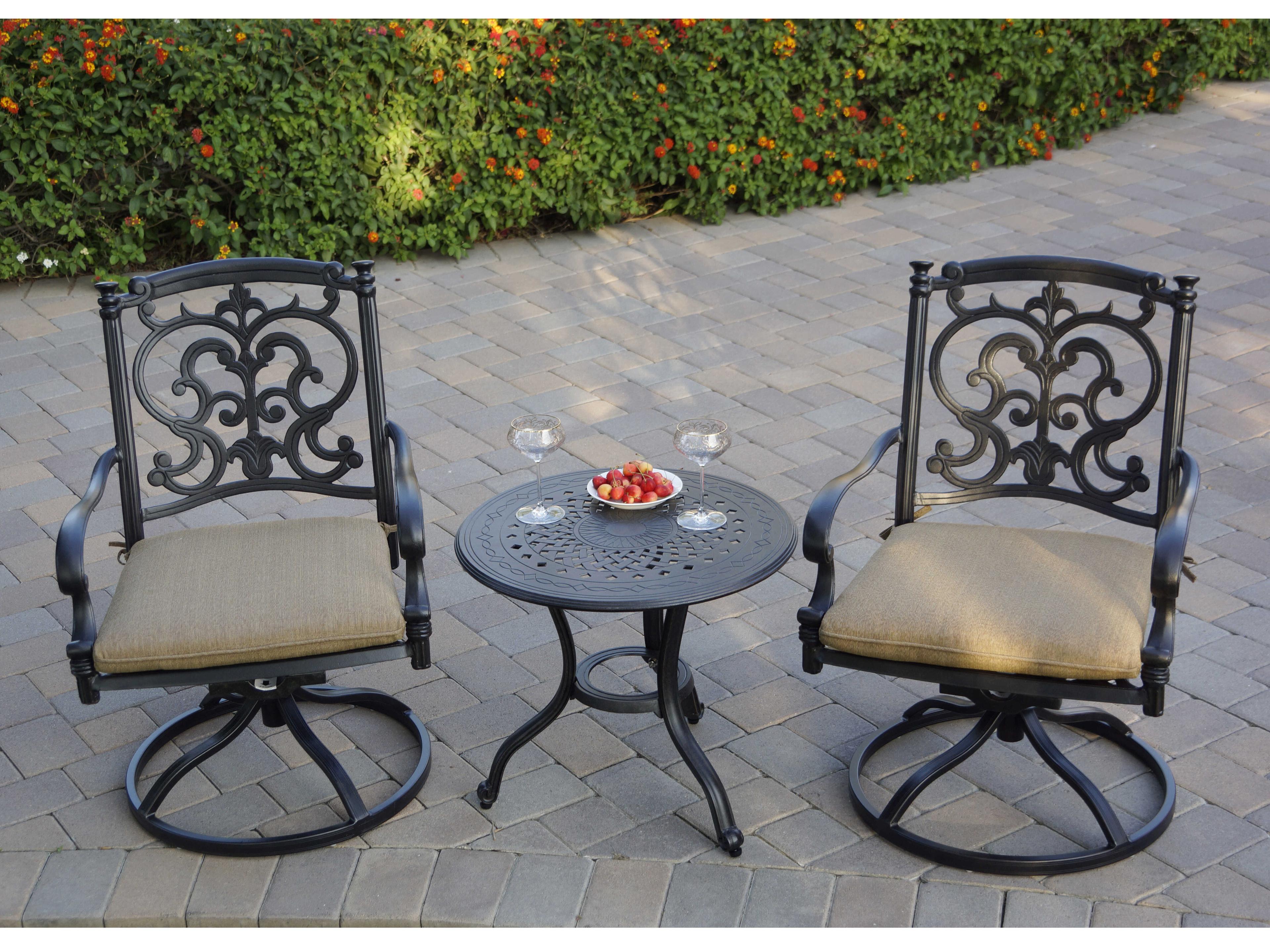 Santa Barbara Cast Aluminum Antique Bronze 3 Piece Lounge Set