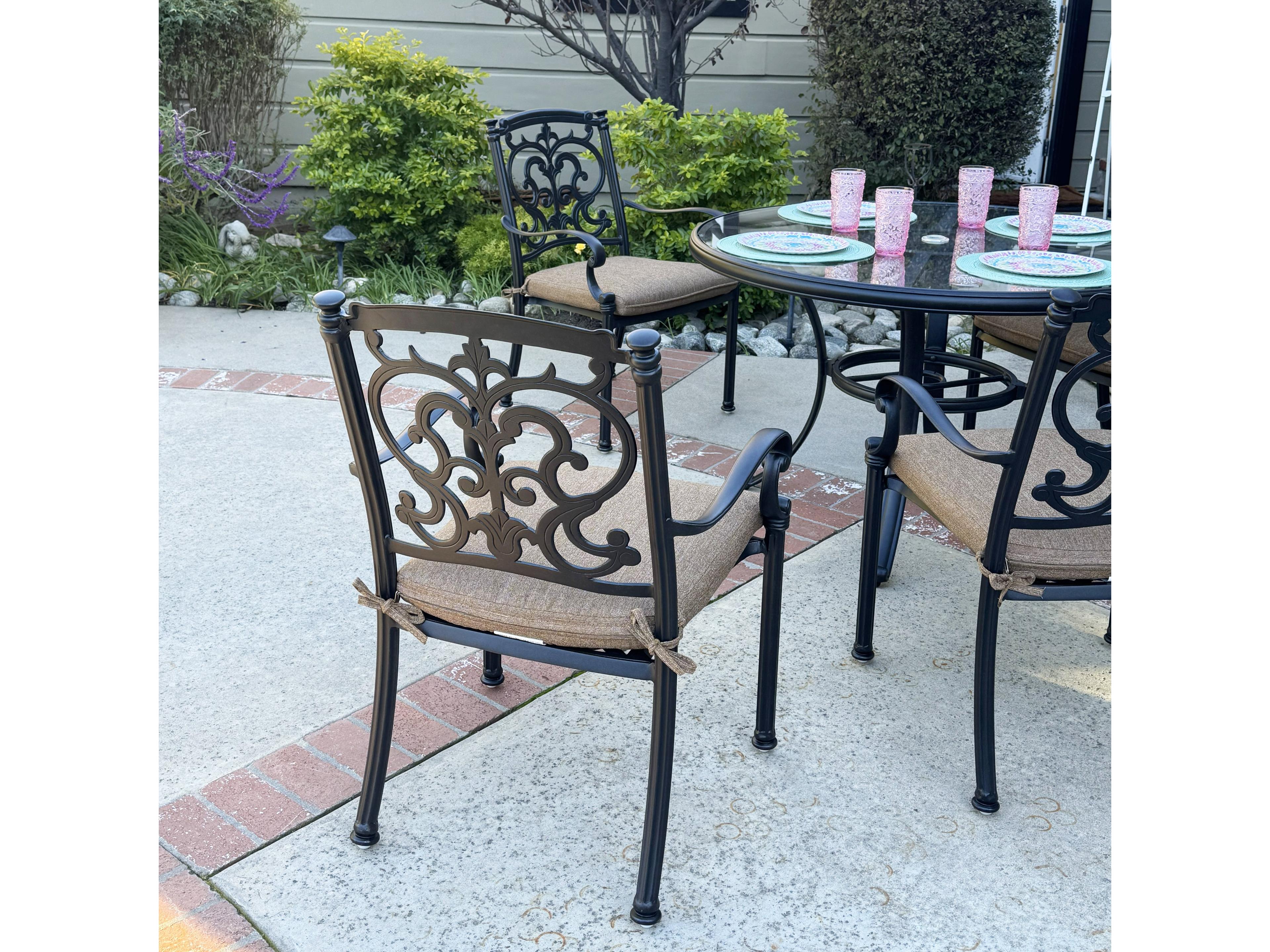 Darlee Outdoor Living Santa Barbara Antique Bronze Cast Aluminum Dining Set