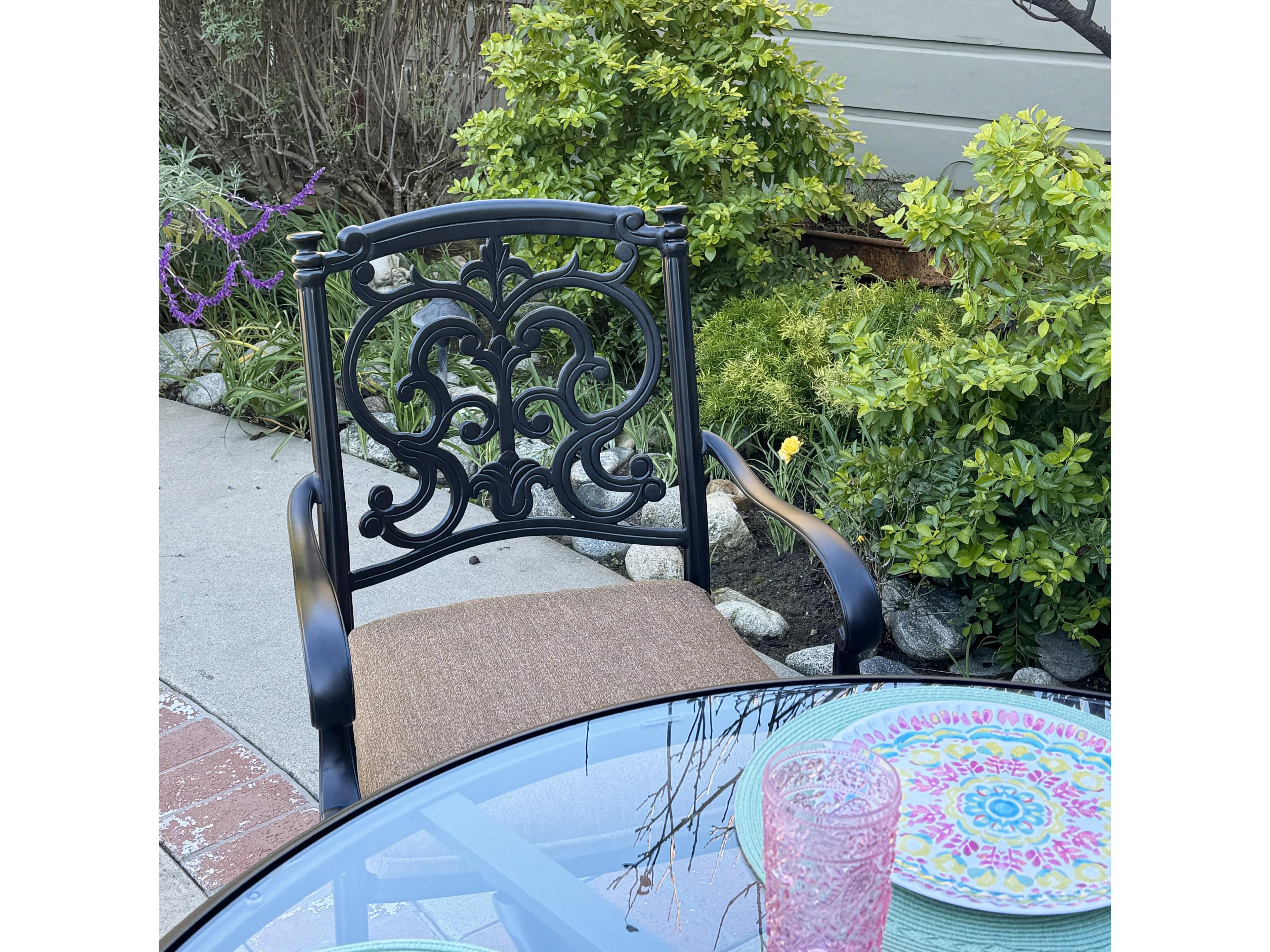 Darlee Outdoor Living Santa Barbara Antique Bronze Cast Aluminum Dining Set