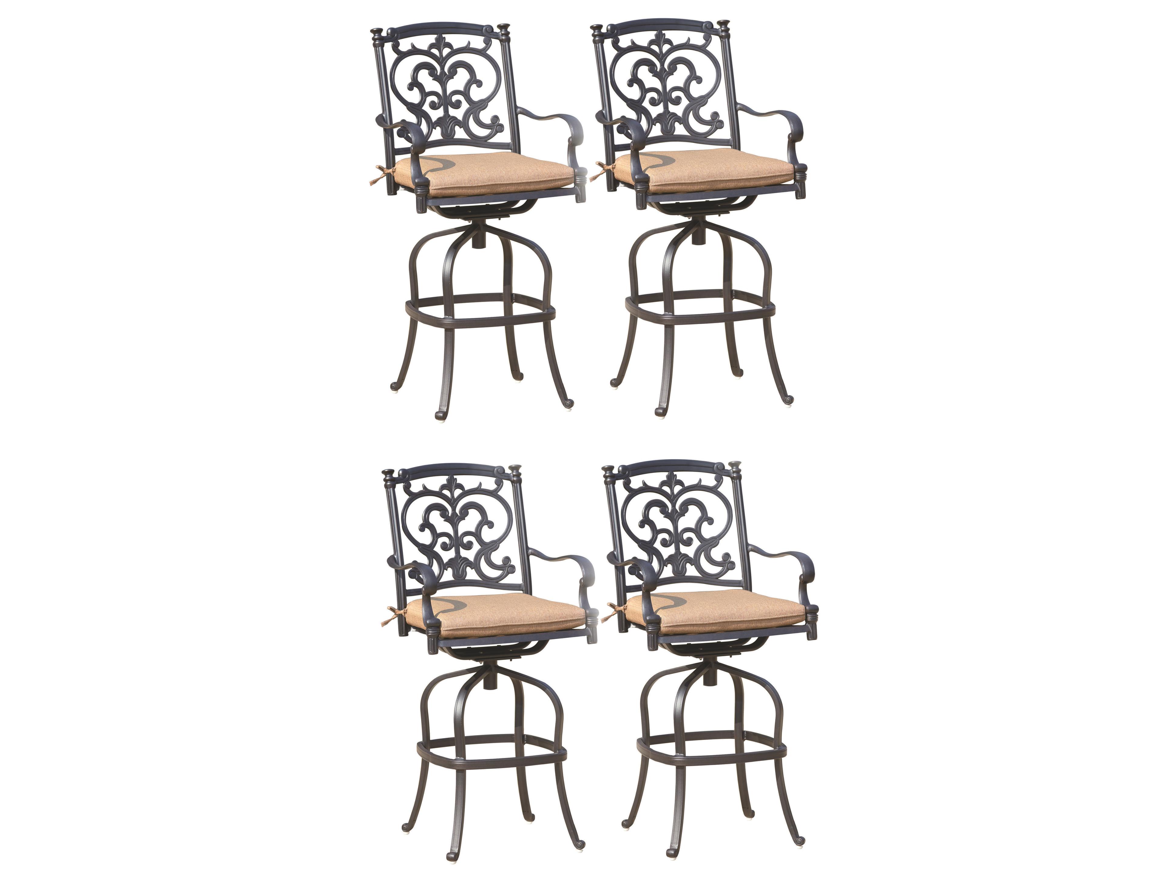 Santa Barbara Cast Aluminum Antique Bronze Swivel Bar Stool Set of 4
