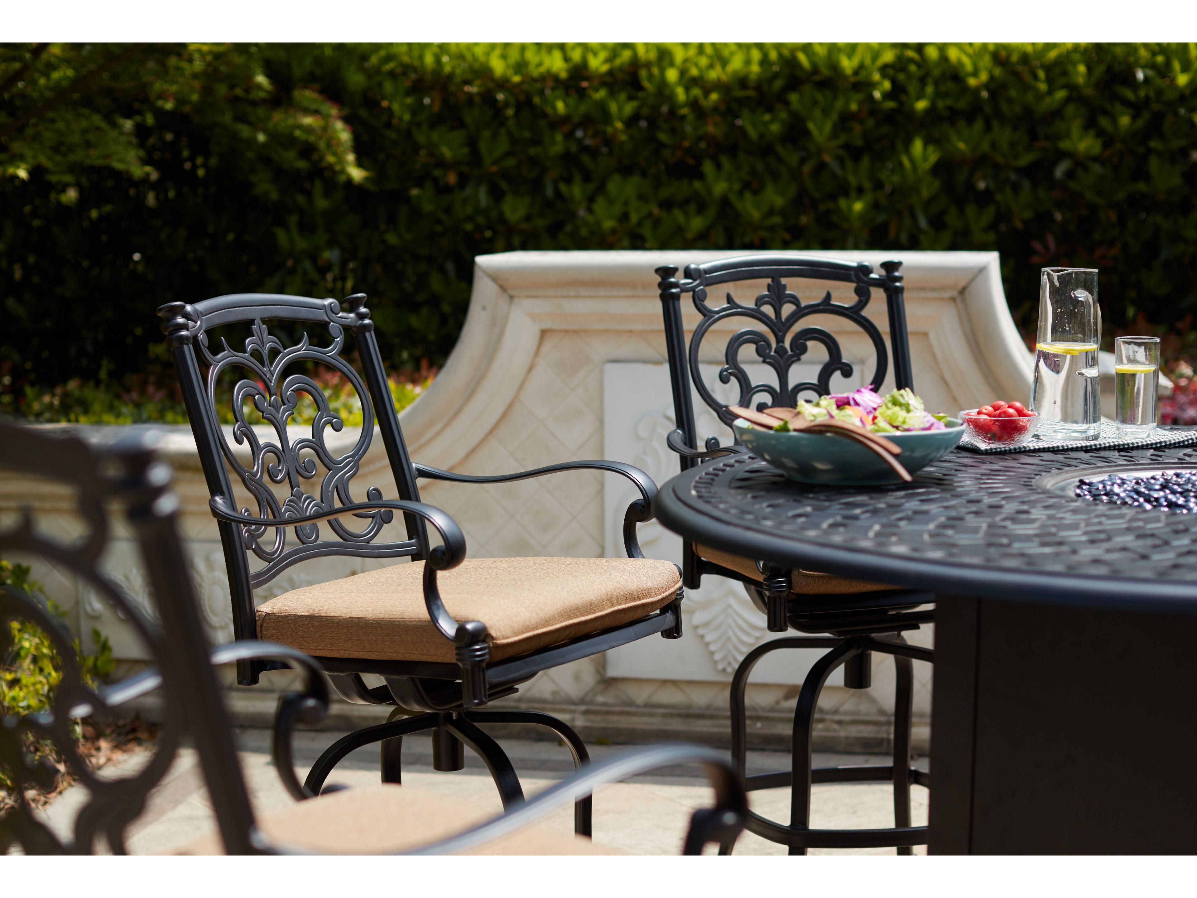 Darlee Outdoor Living Santa Barbara Cast Aluminum Antique Bronze Swivel Bar Stool Set of 6