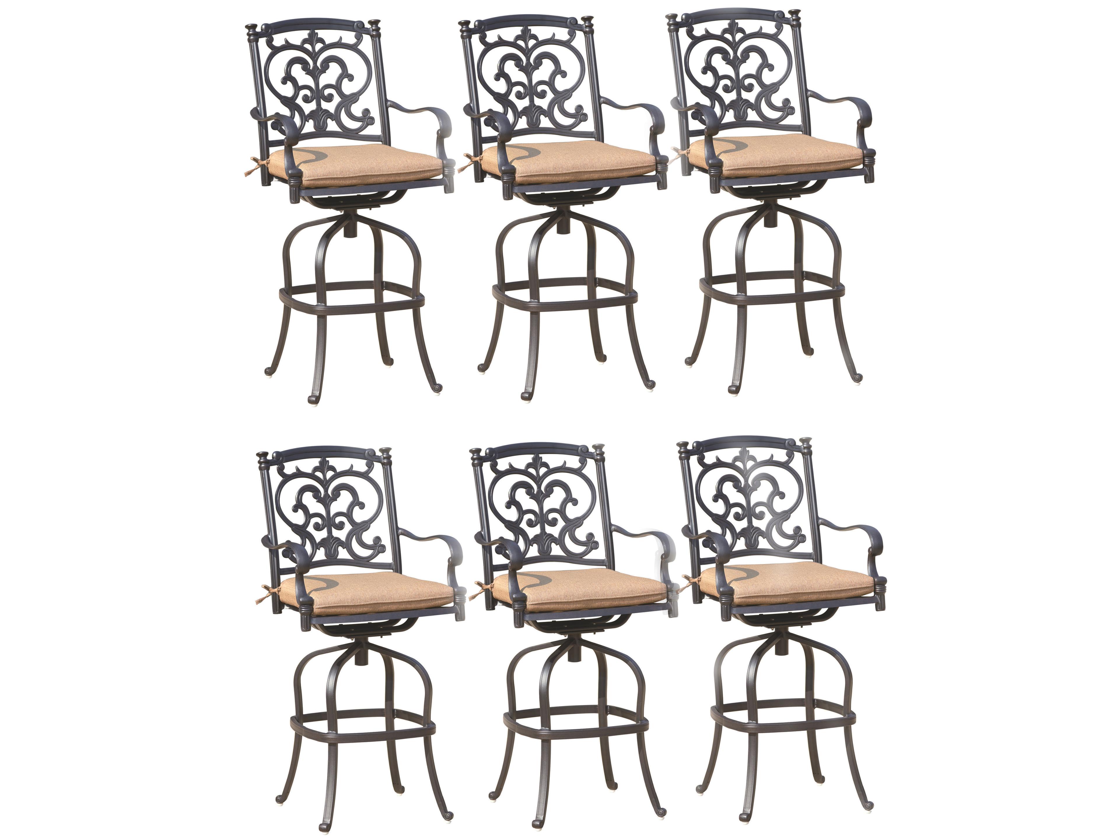 Santa Barbara Cast Aluminum Antique Bronze Counter Height Stool Set of 6