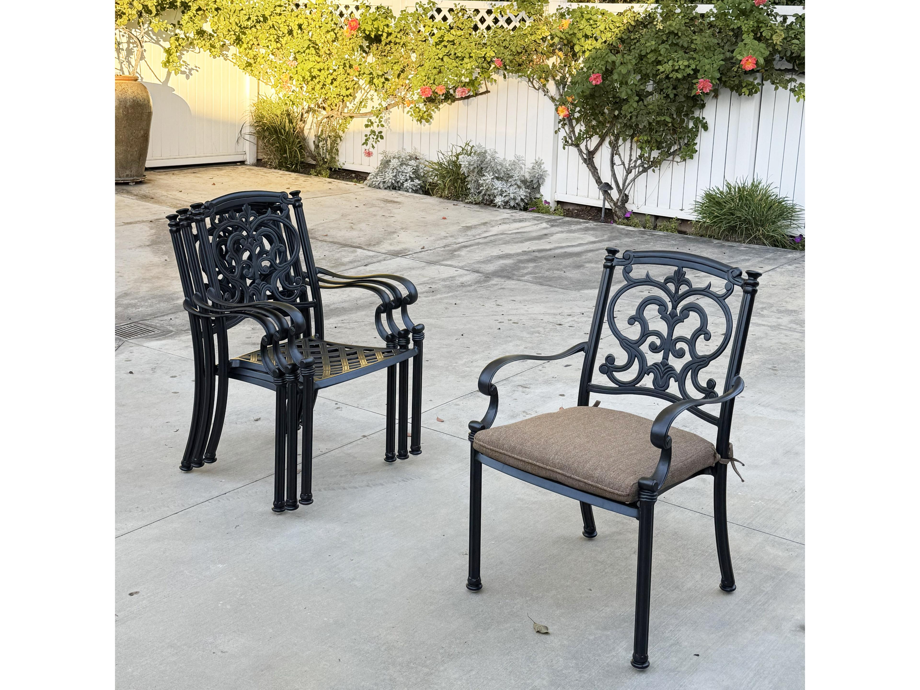 Darlee Outdoor Living Santa Barbara Antique Bronze Cast Aluminum Dining Set