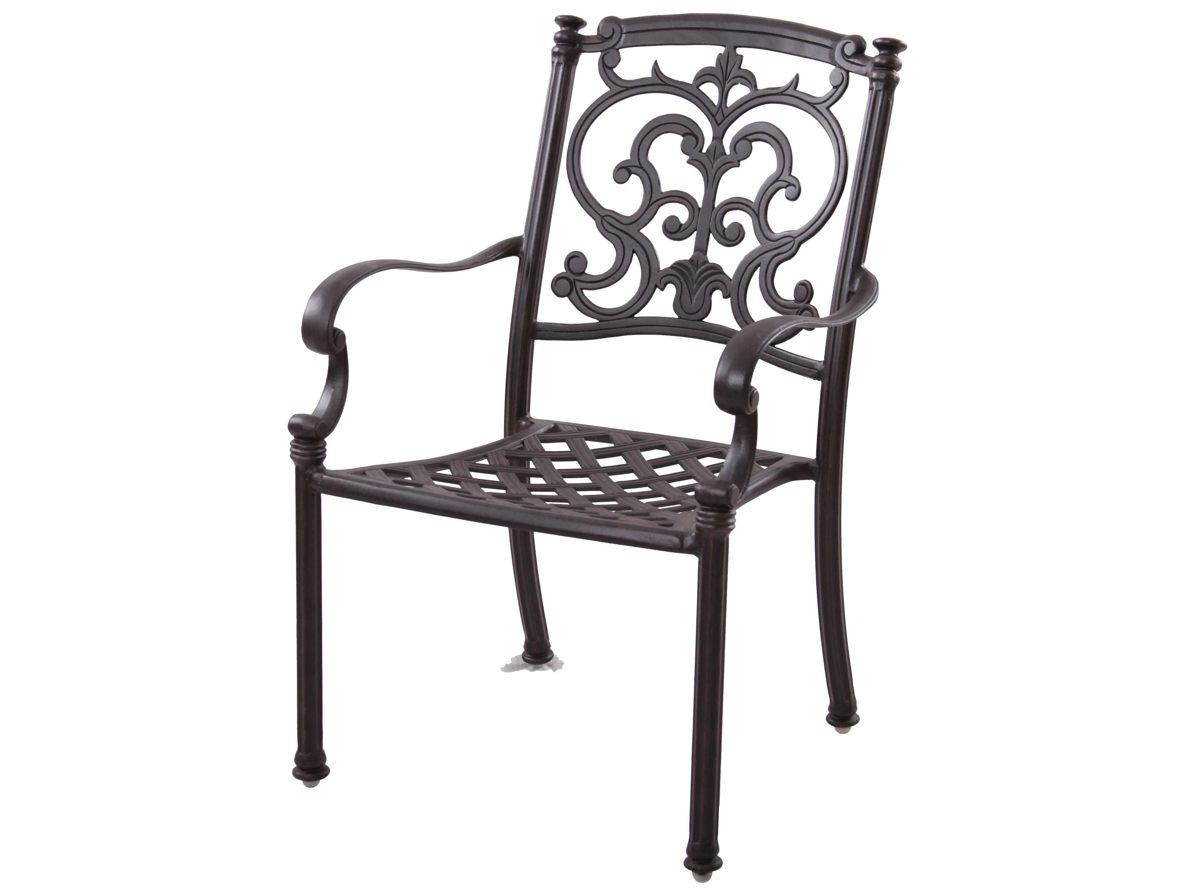 Darlee Outdoor Living Santa Barbara Cast Aluminum Antique Bronze 7 Piece Fire Pit Dining Set