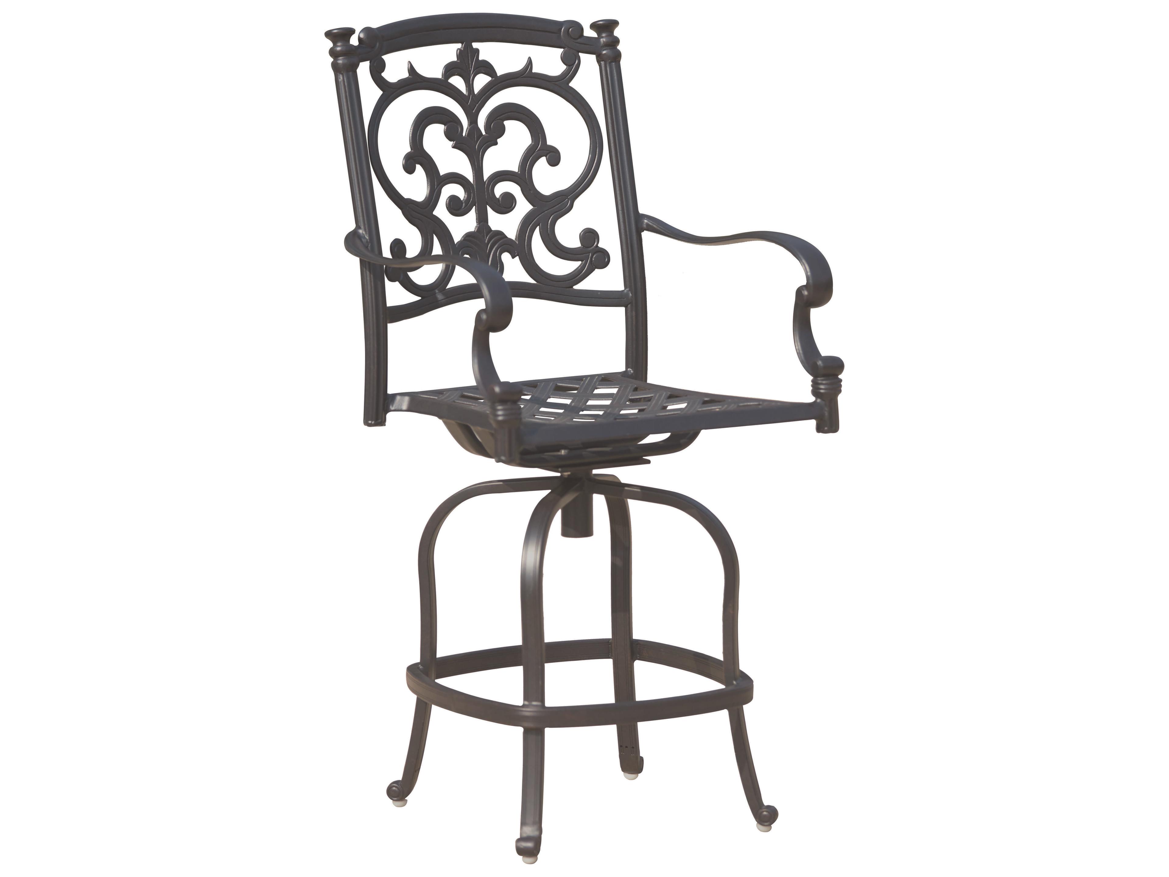 Darlee Outdoor Living Santa Barbara Cast Aluminum Antique Bronze 9 Piece Fire Pit Counter Set