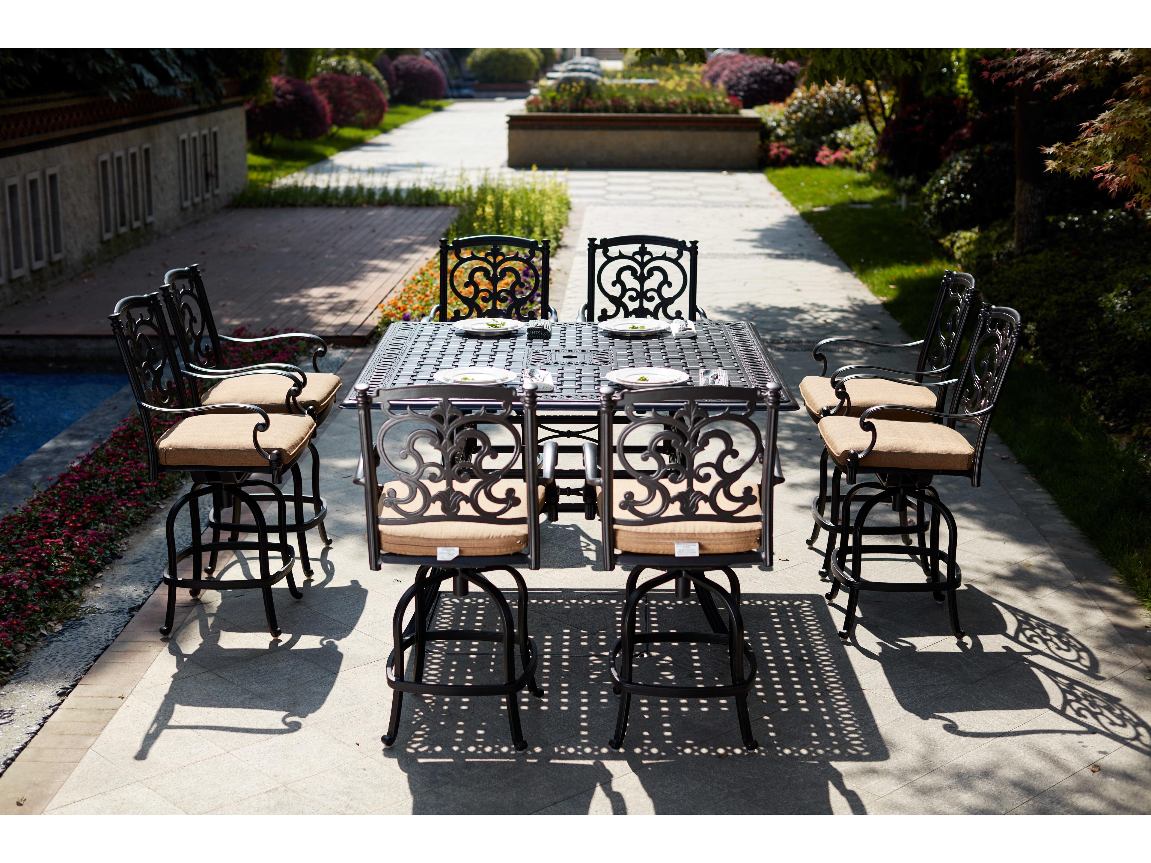 Santa Barbara Cast Aluminum Antique Bronze 9 Piece Counter Set