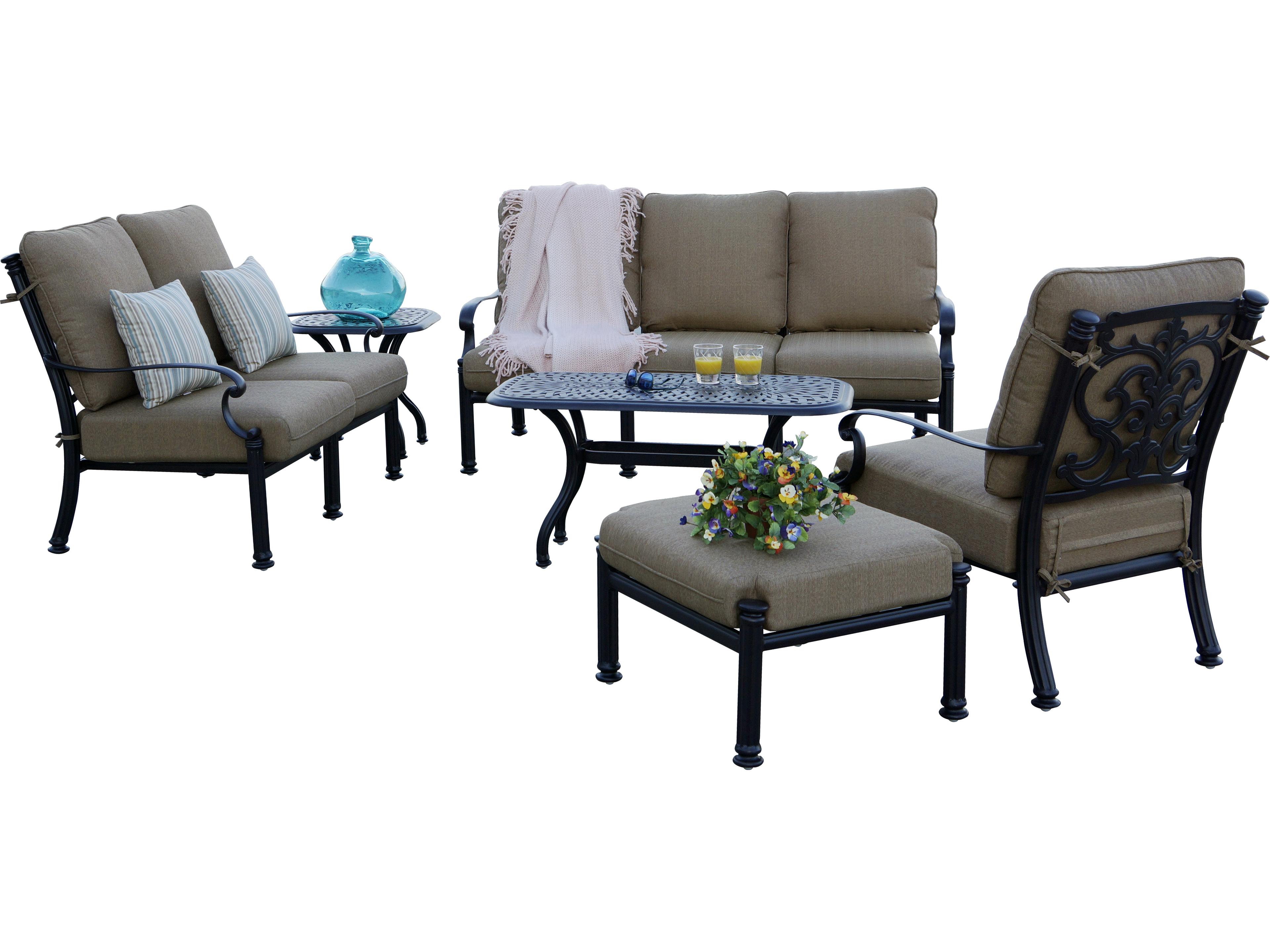 Santa Barbara Cast Aluminum Antique Bronze 6 Piece Lounge Set