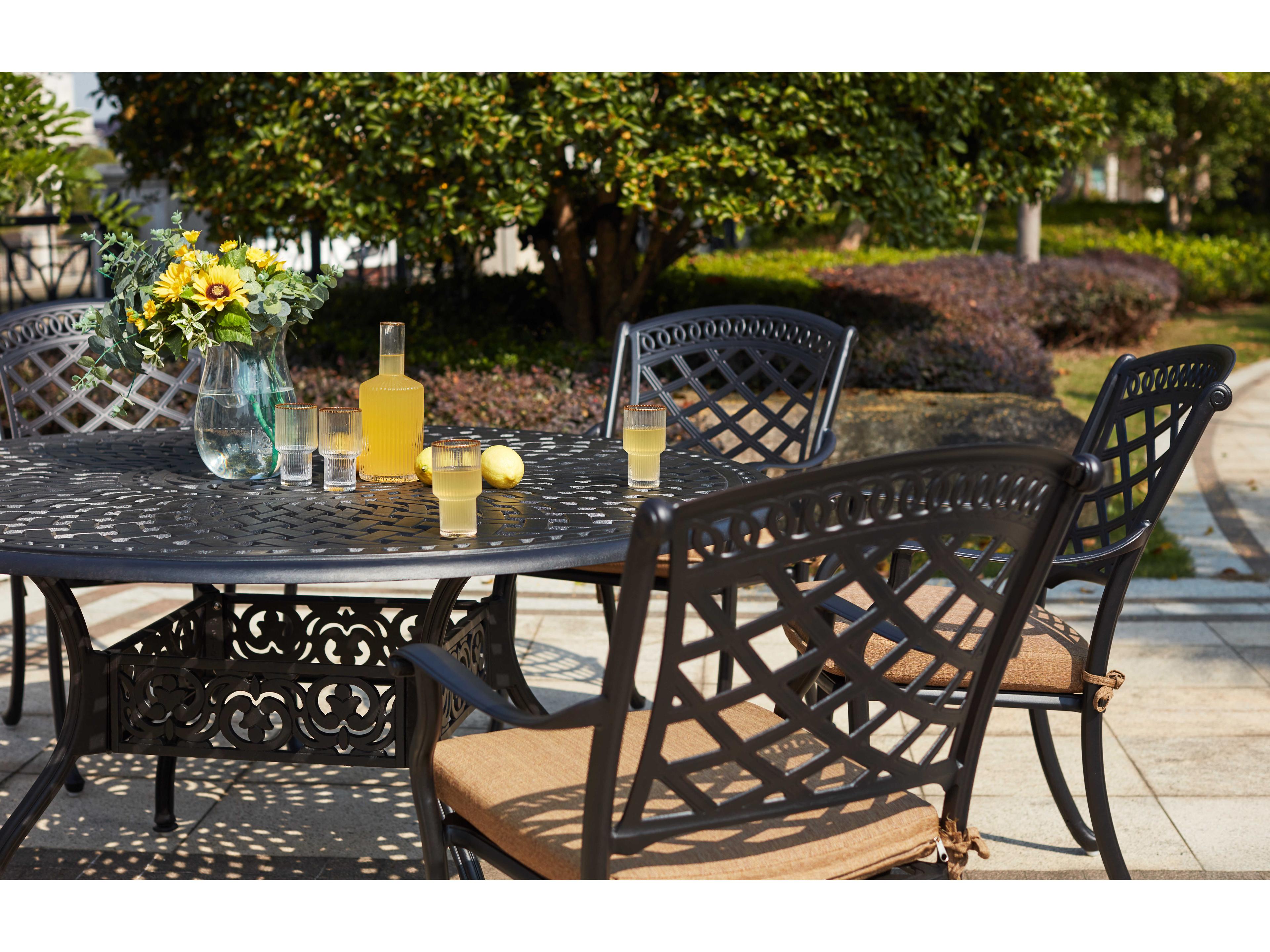 Darlee Outdoor Living Sedona Cast Aluminum Antique Bronze 7 Piece Dining Set