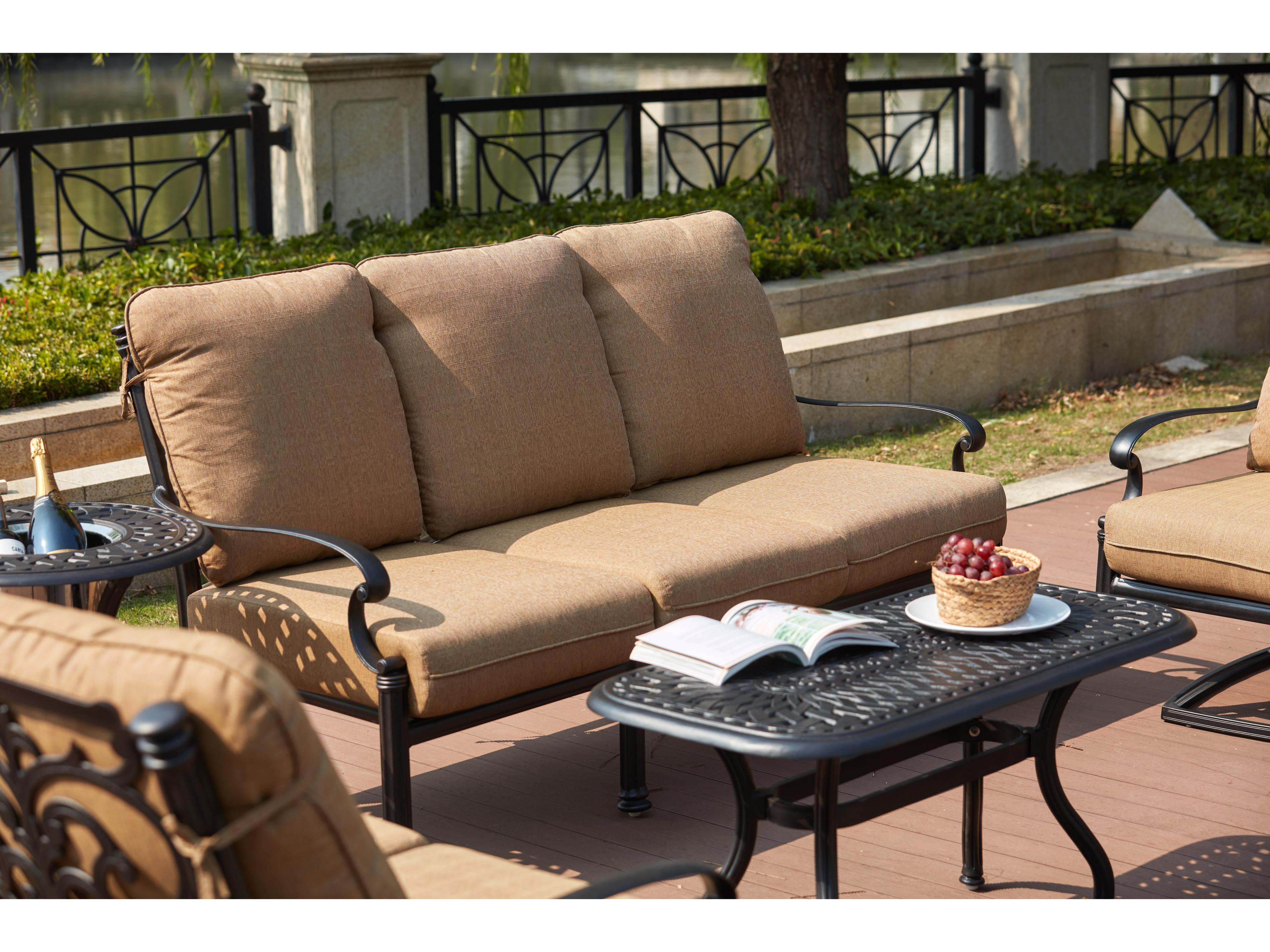 Darlee Outdoor Living Series 60 Antique Bronze Cast Aluminum Rectangular Coffee Table