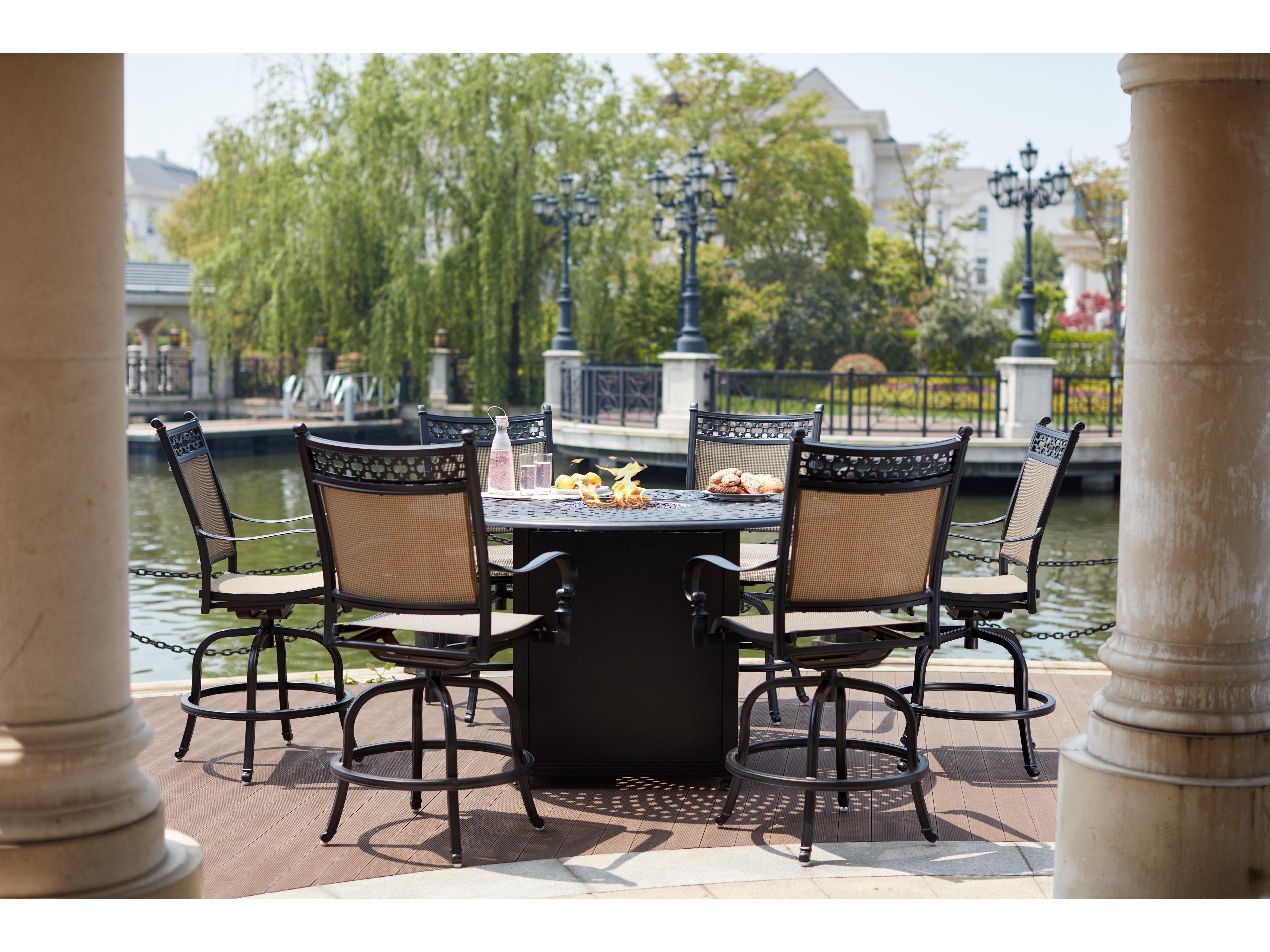 Darlee Outdoor Living Series 60 Antique Bronze Cast Aluminum Round Fire Pit Table