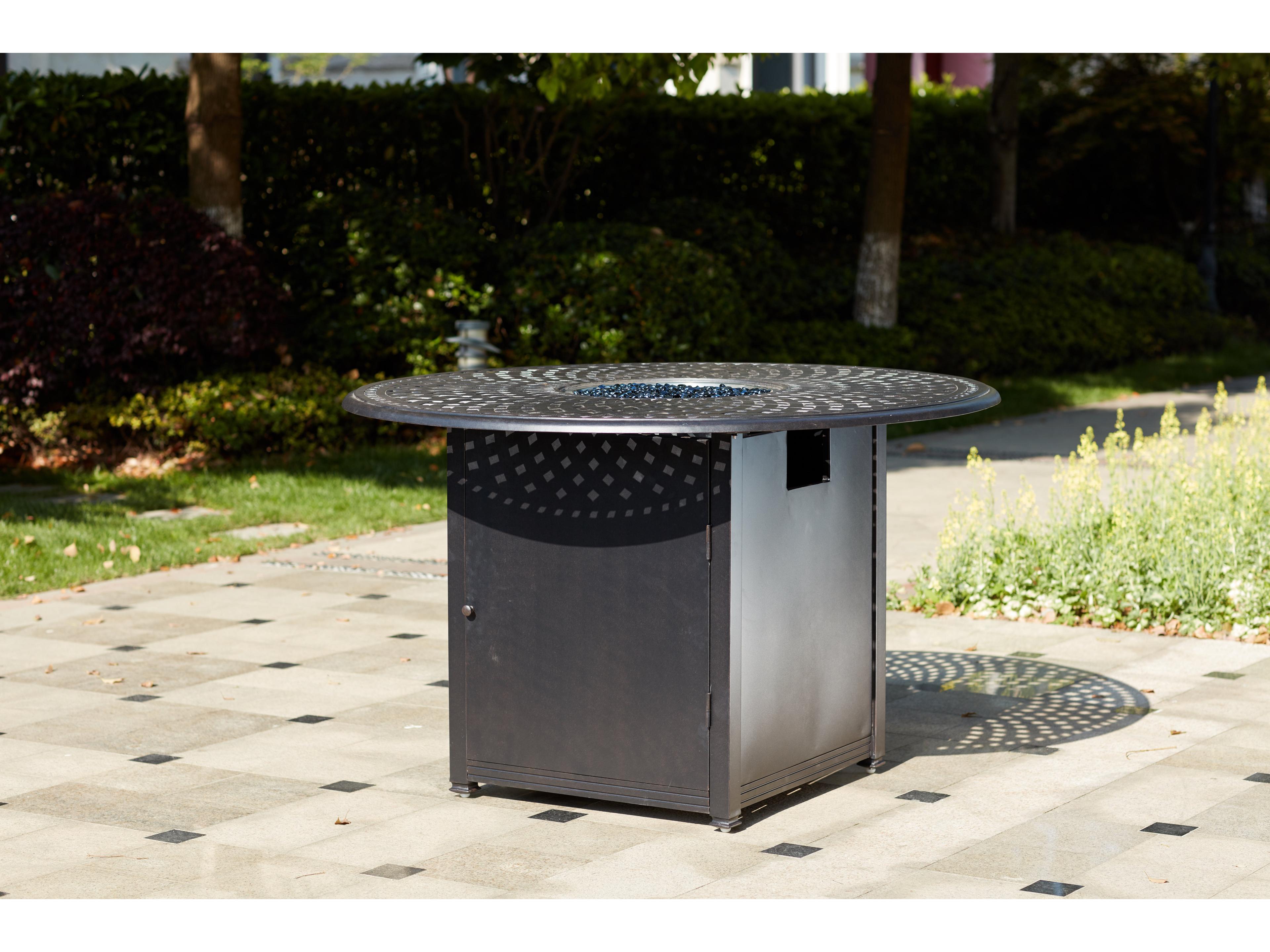 Series 60 Antique Bronze Cast Aluminum Round Fire Pit Table