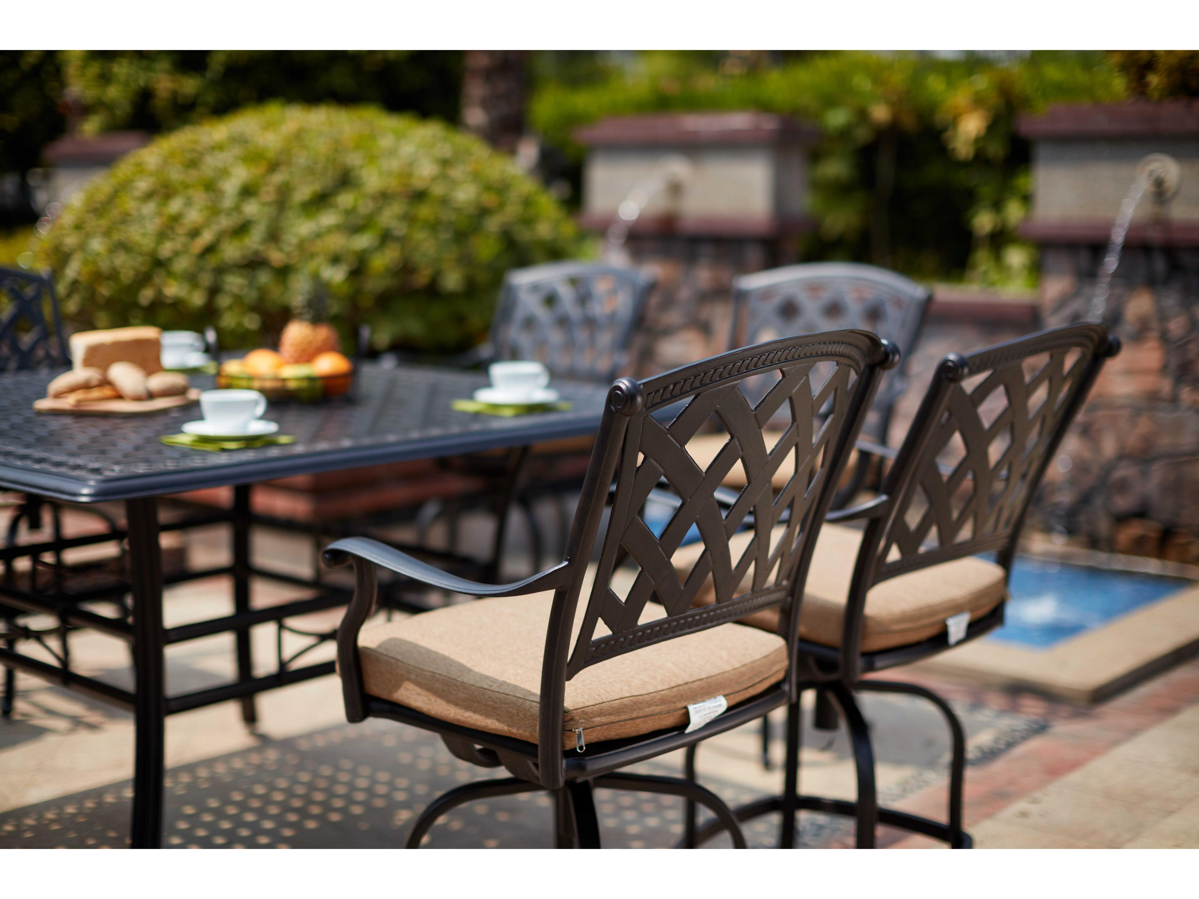 Darlee Ocean View Cast Aluminum Antique Bronze 9 Piece Counter Set