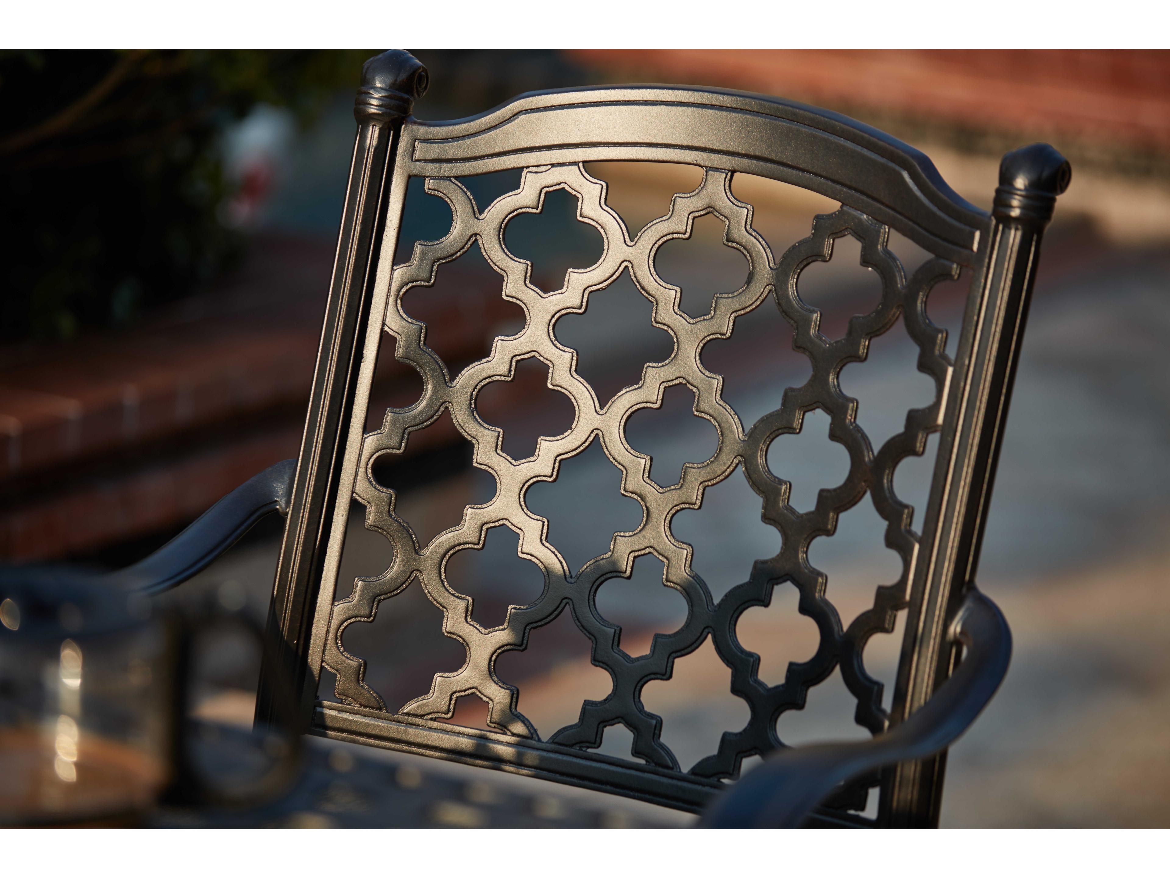 Darlee Outdoor Living Madison Cast Aluminum Antique Bronze Swivel Rocker Dining Arm Chair Set of 4