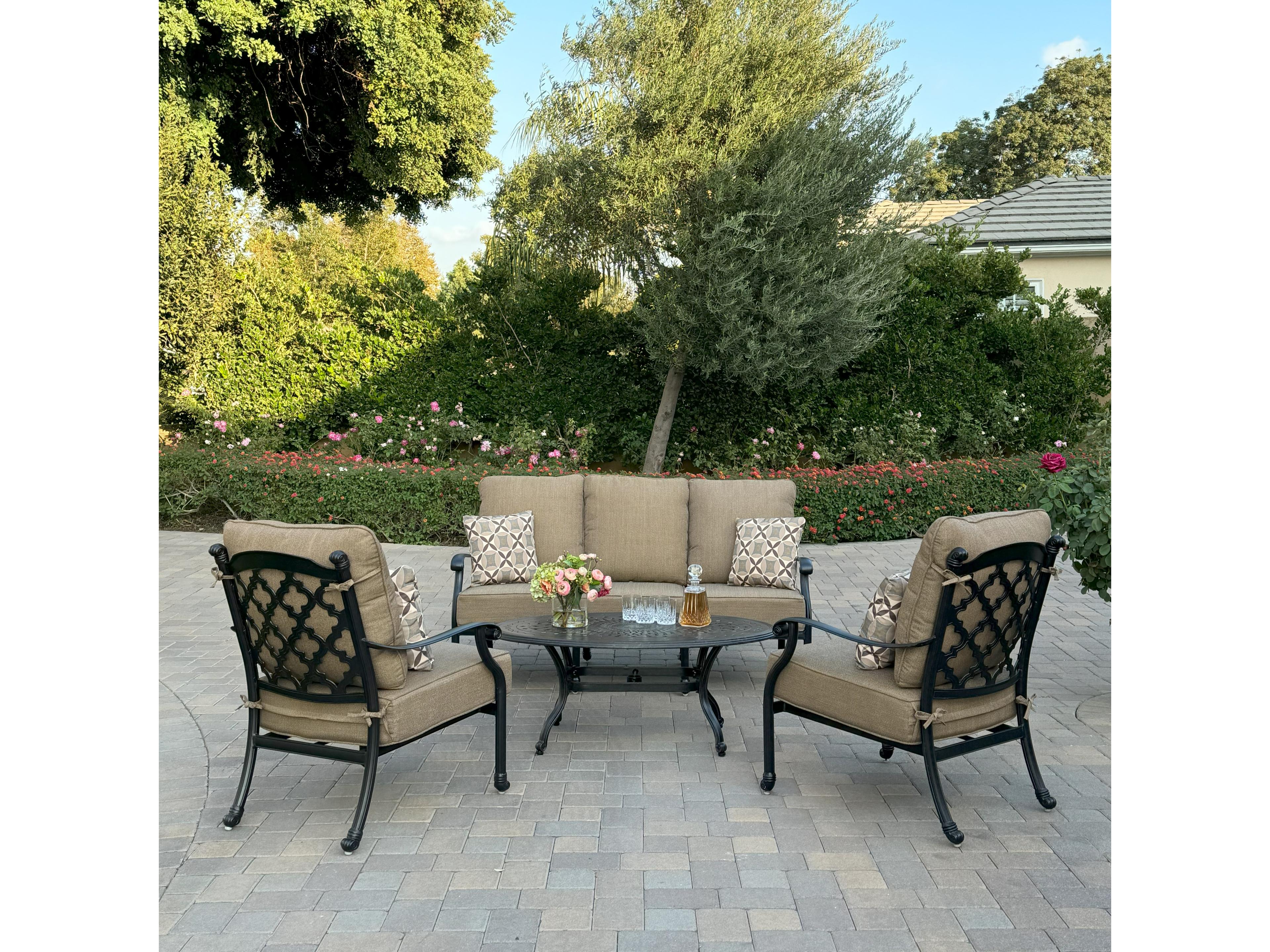 Madison Cast Aluminum 4-Piece Patio Conversation Set