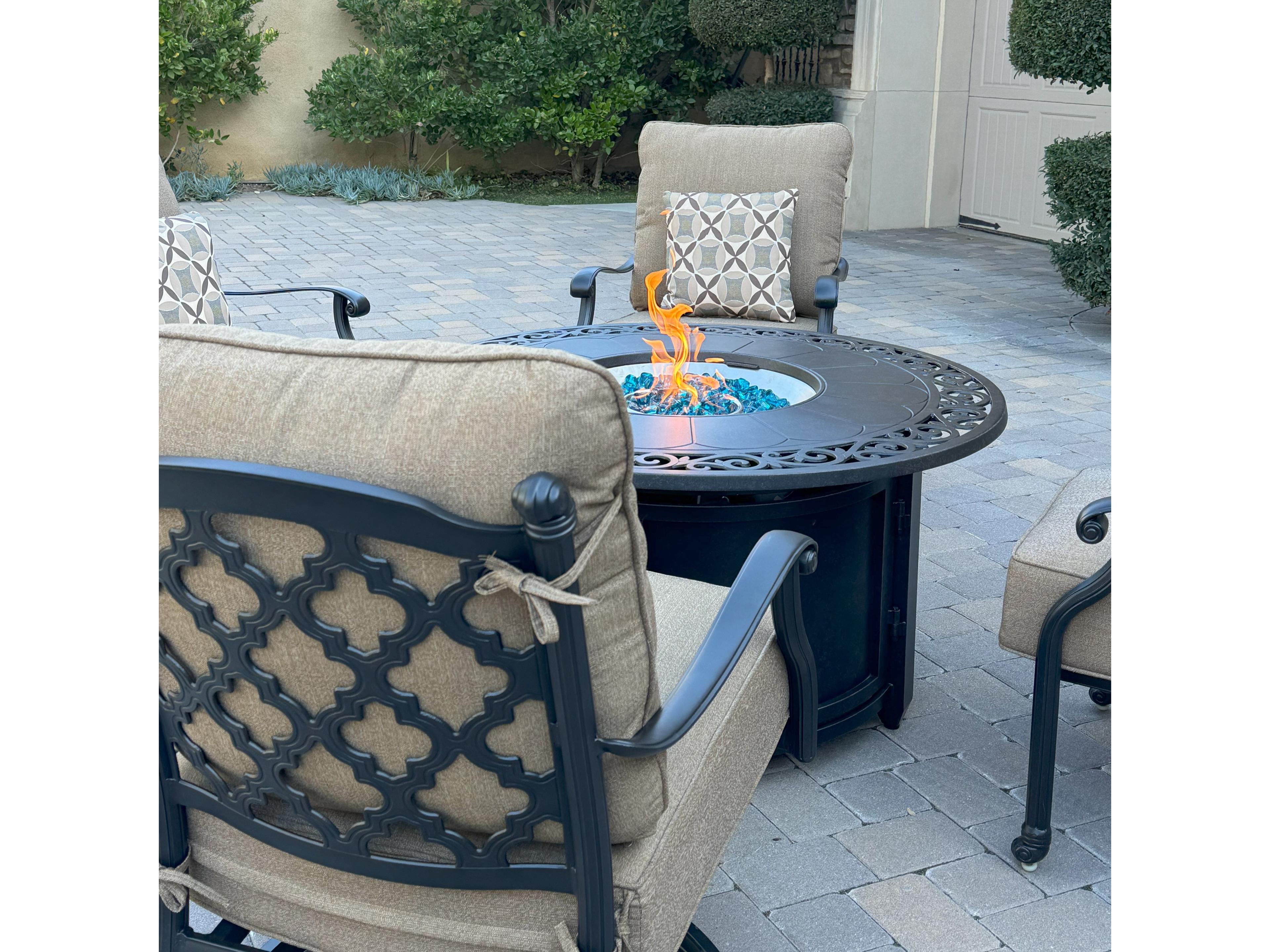 Darlee Outdoor Living Madison Cast Aluminum 5-Piece Patio Fire Pit Conversation Set