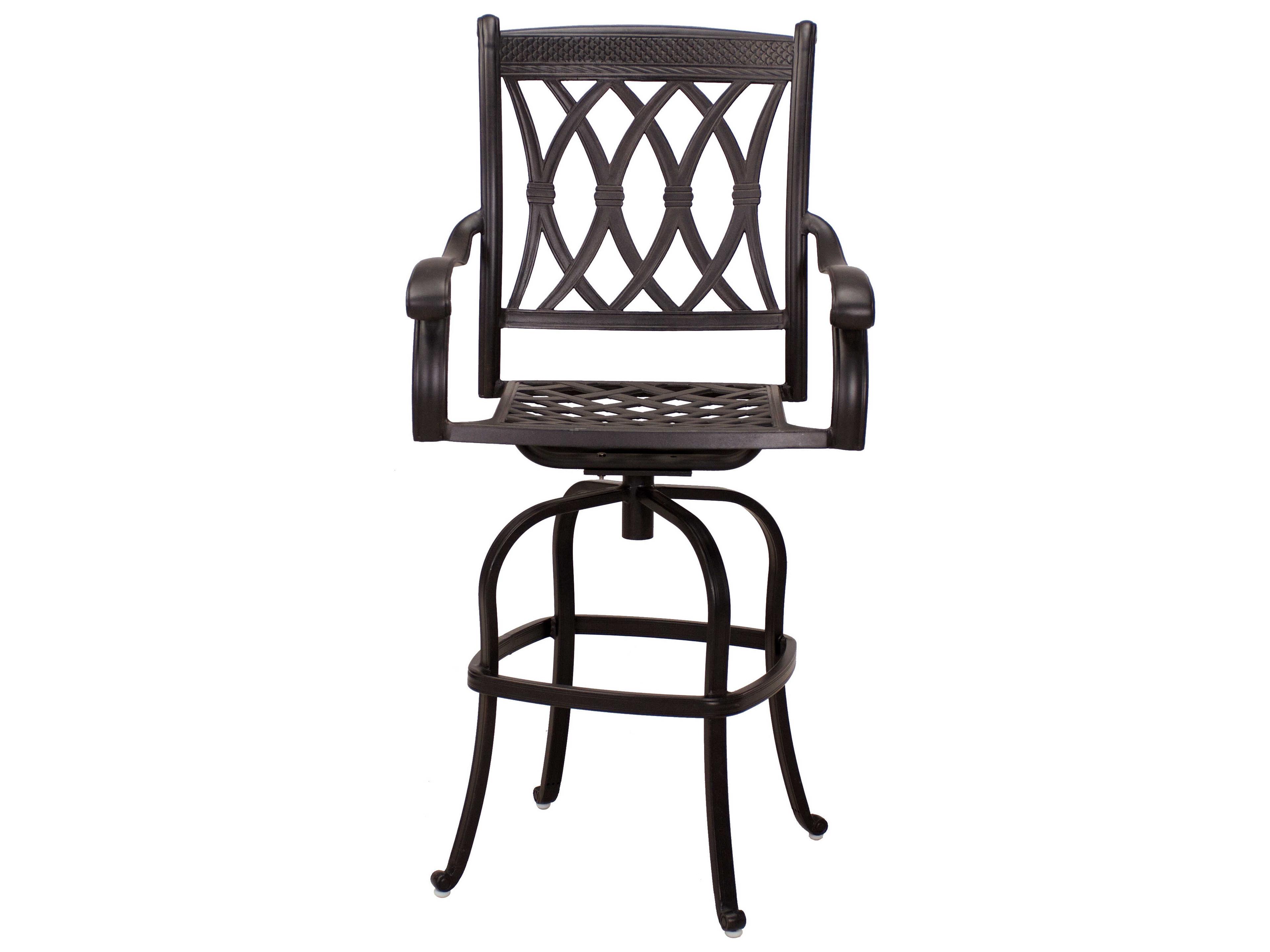 Darlee Outdoor Living Capri Cast Aluminum Antique Bronze Swivel Bar Stool Set of 4