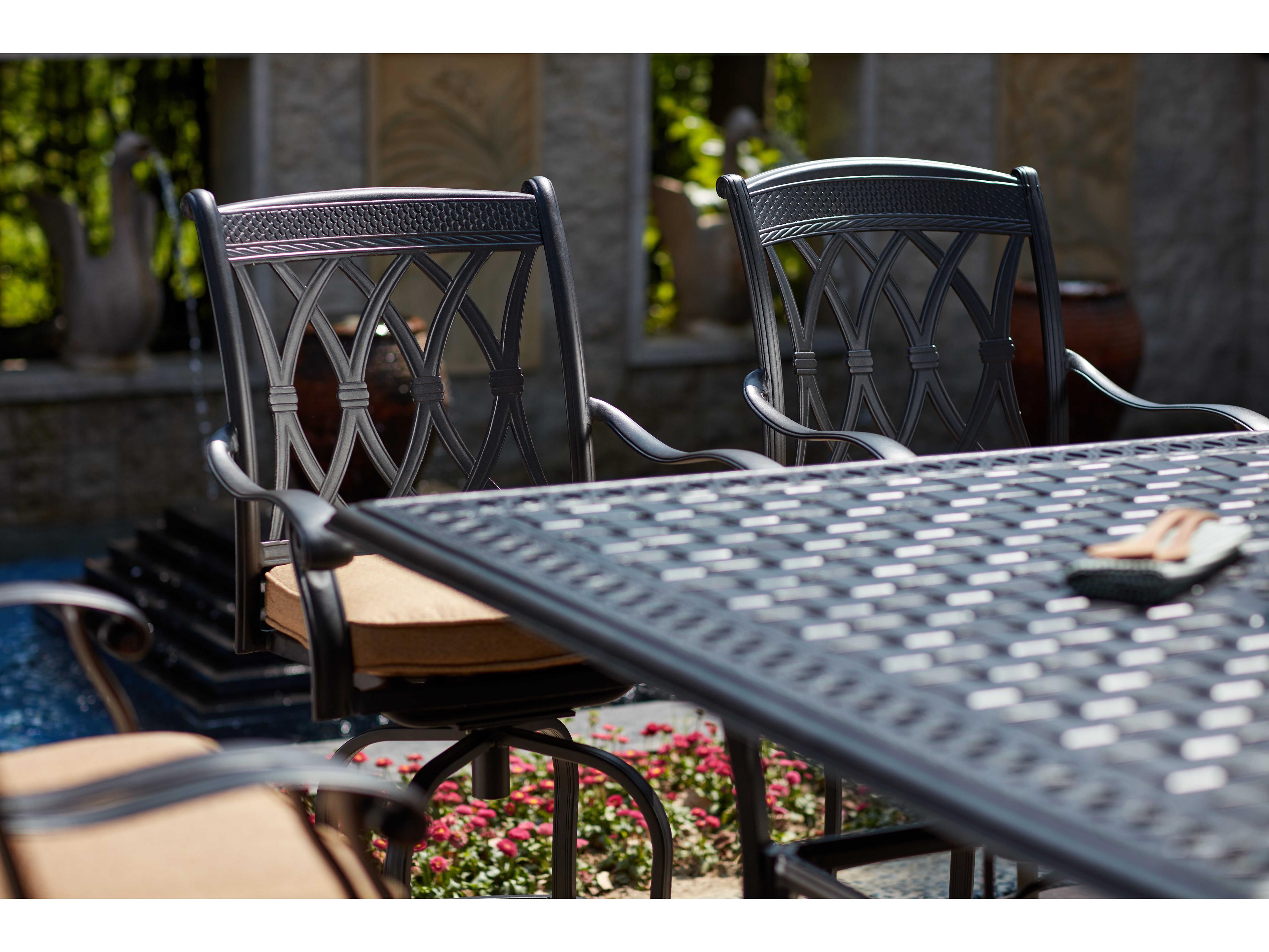 Darlee Outdoor Living Capri Cast Aluminum Antique Bronze 9 Piece Counter Set