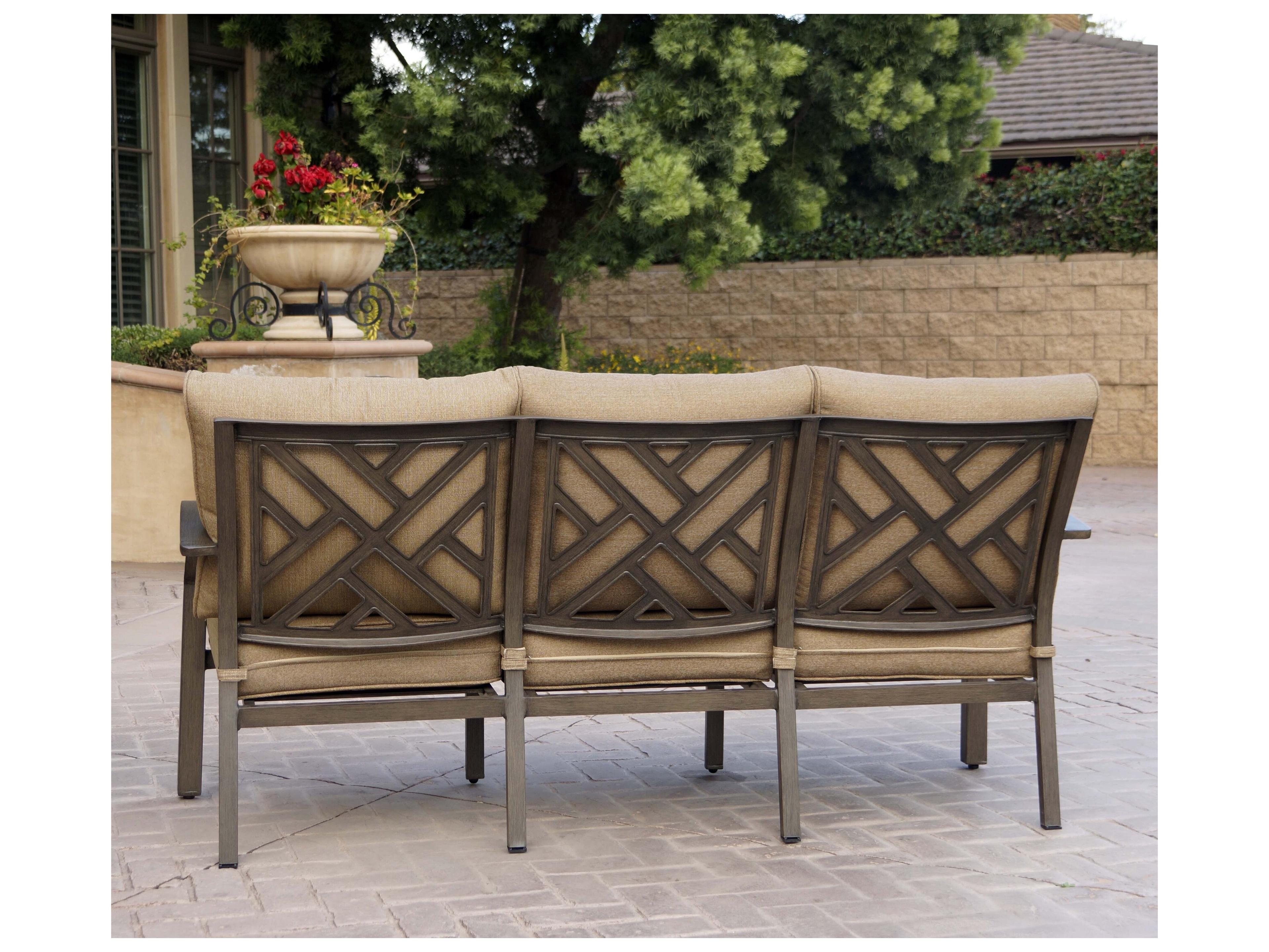 Darlee Outdoor Living Brooklyn Aluminum Multibrown 4 Piece Fire Pit Lounge Set