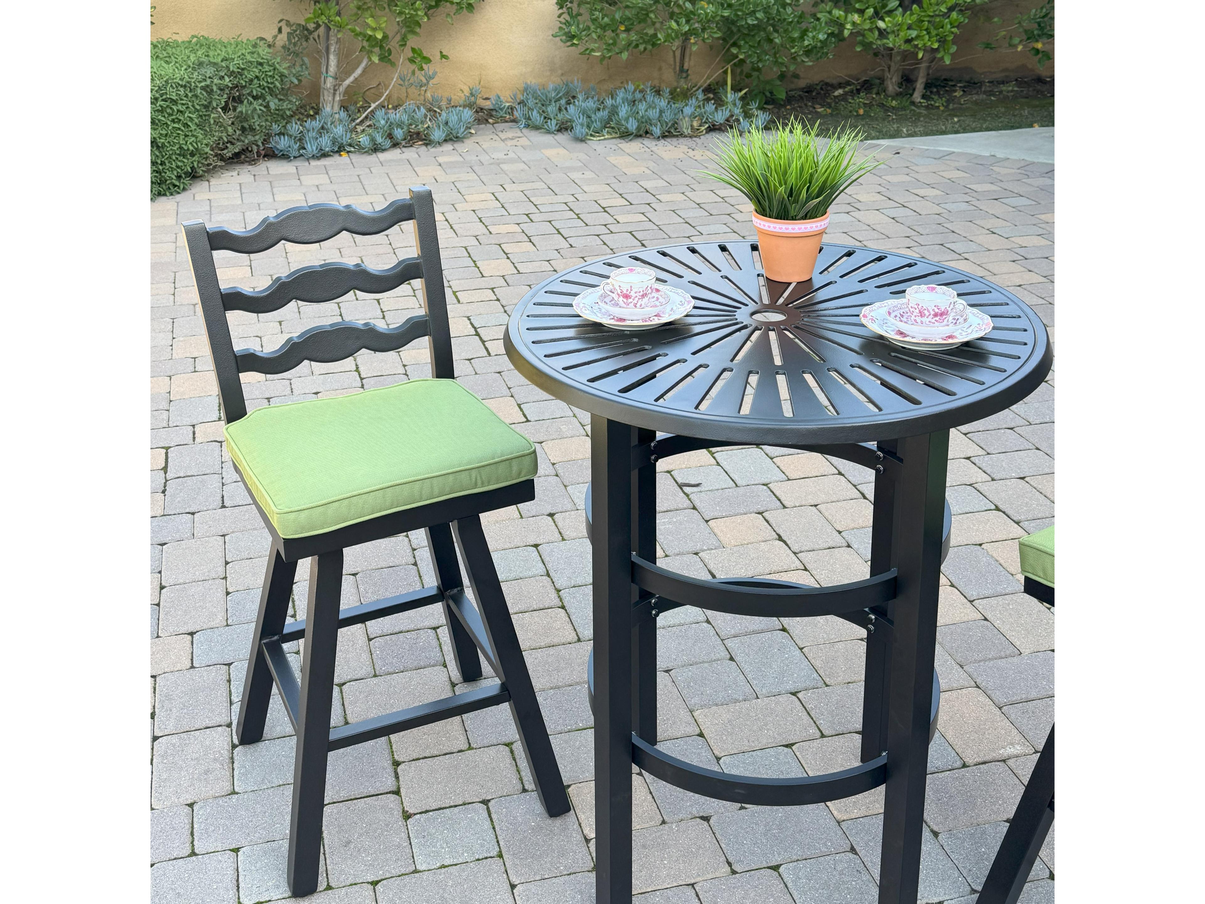 Darlee Outdoor Living Aspen Aluminum 26 Inch Counter Height Swivel Bar Stool ( set of 2 )