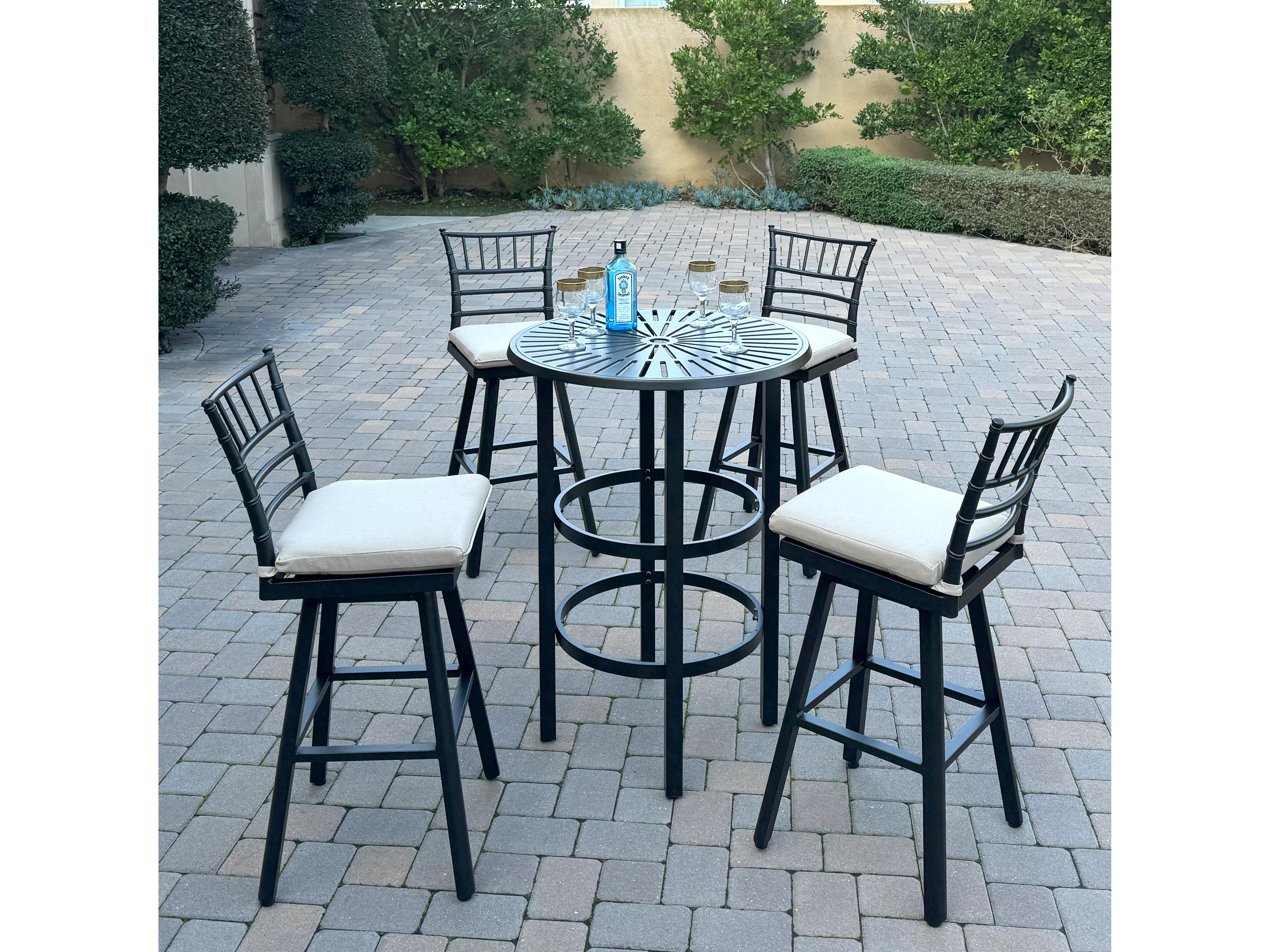 Darlee Outdoor Living Bella Aluminum 30 Inch Swivel Bar Stool ( set of 4 )