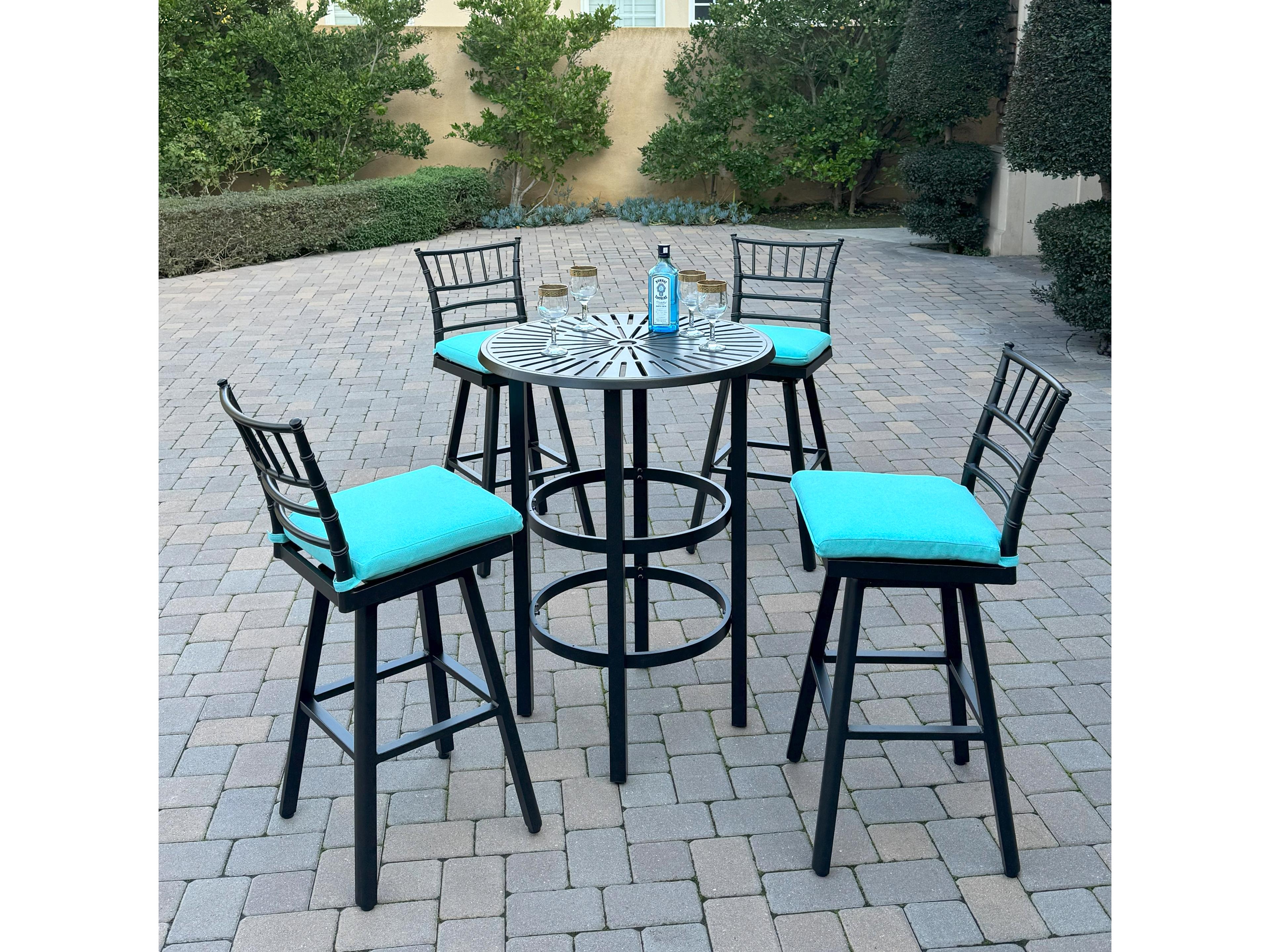 Darlee Outdoor Living Bella Aluminum 30 Inch Swivel Bar Stool ( set of 4 )