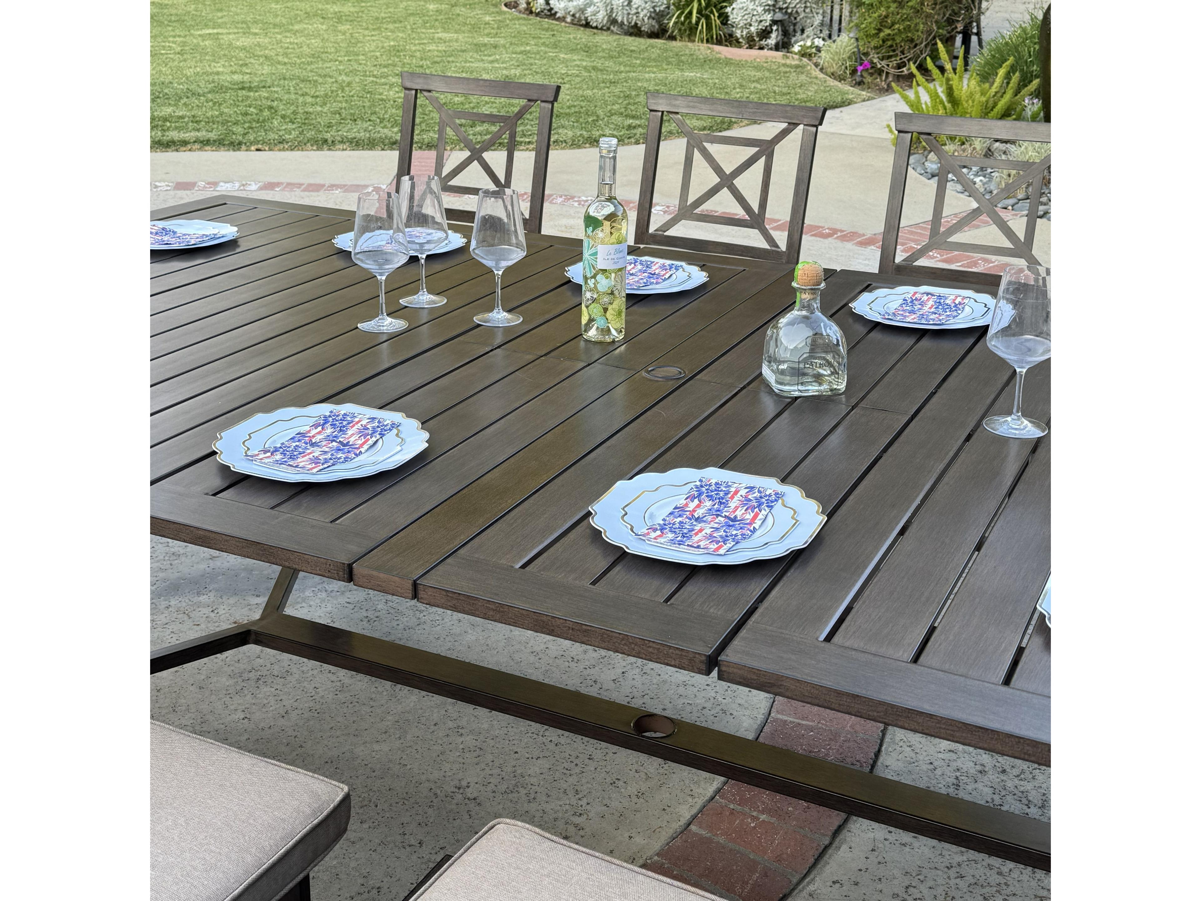 Darlee Outdoor Living Atlantis Walnut Aluminum Dining Set