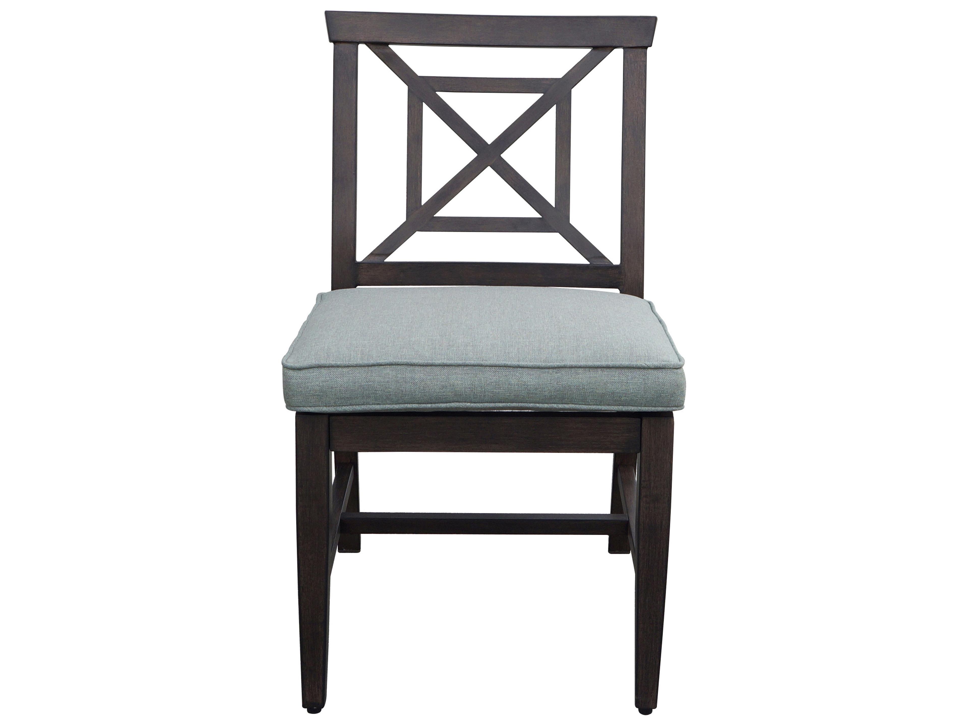 Darlee Outdoor Living Atlantis Walnut Aluminum Cushion Dining Chair in Spa