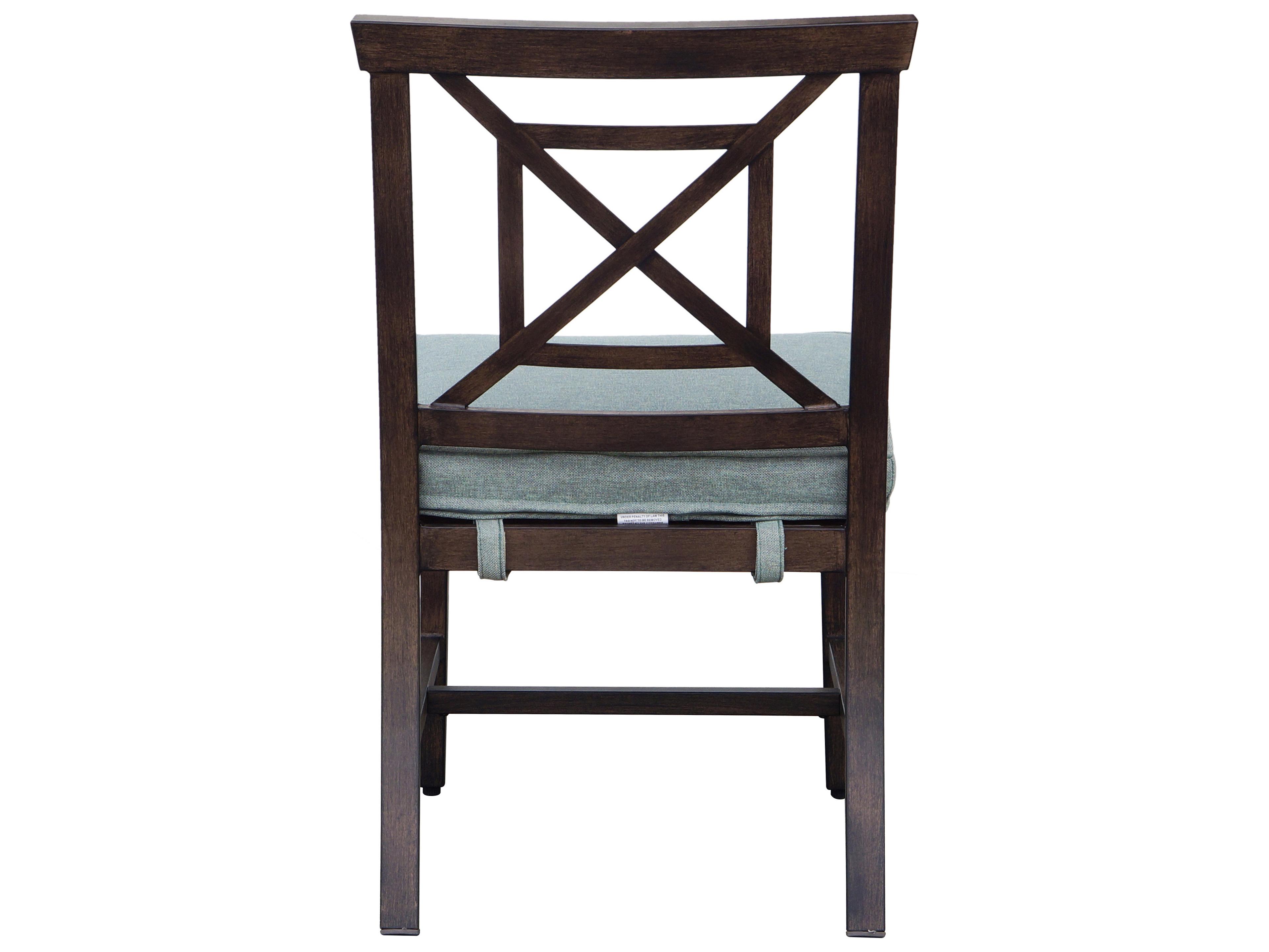 Darlee Outdoor Living Atlantis Walnut Aluminum Cushion Dining Chair in Spa