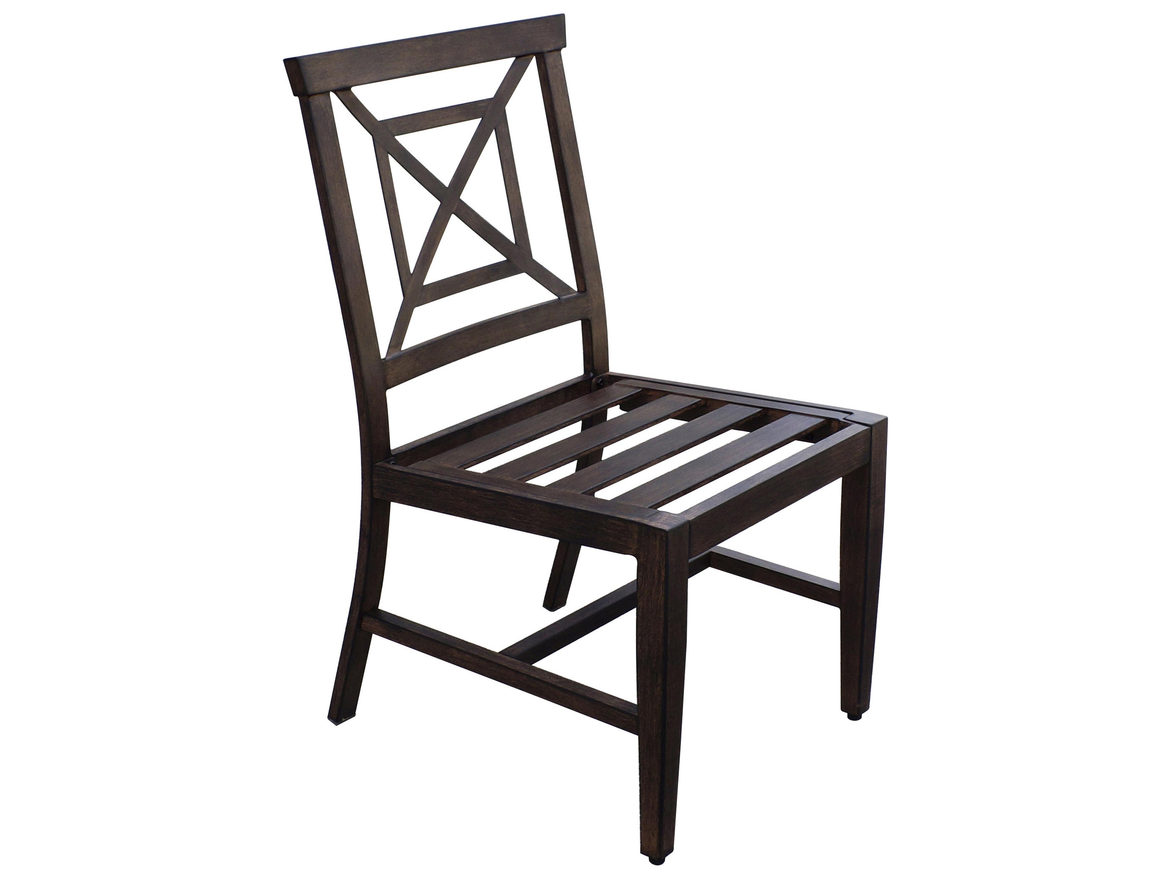 Darlee Outdoor Living Atlantis Walnut Aluminum Cushion Dining Chair in Spa